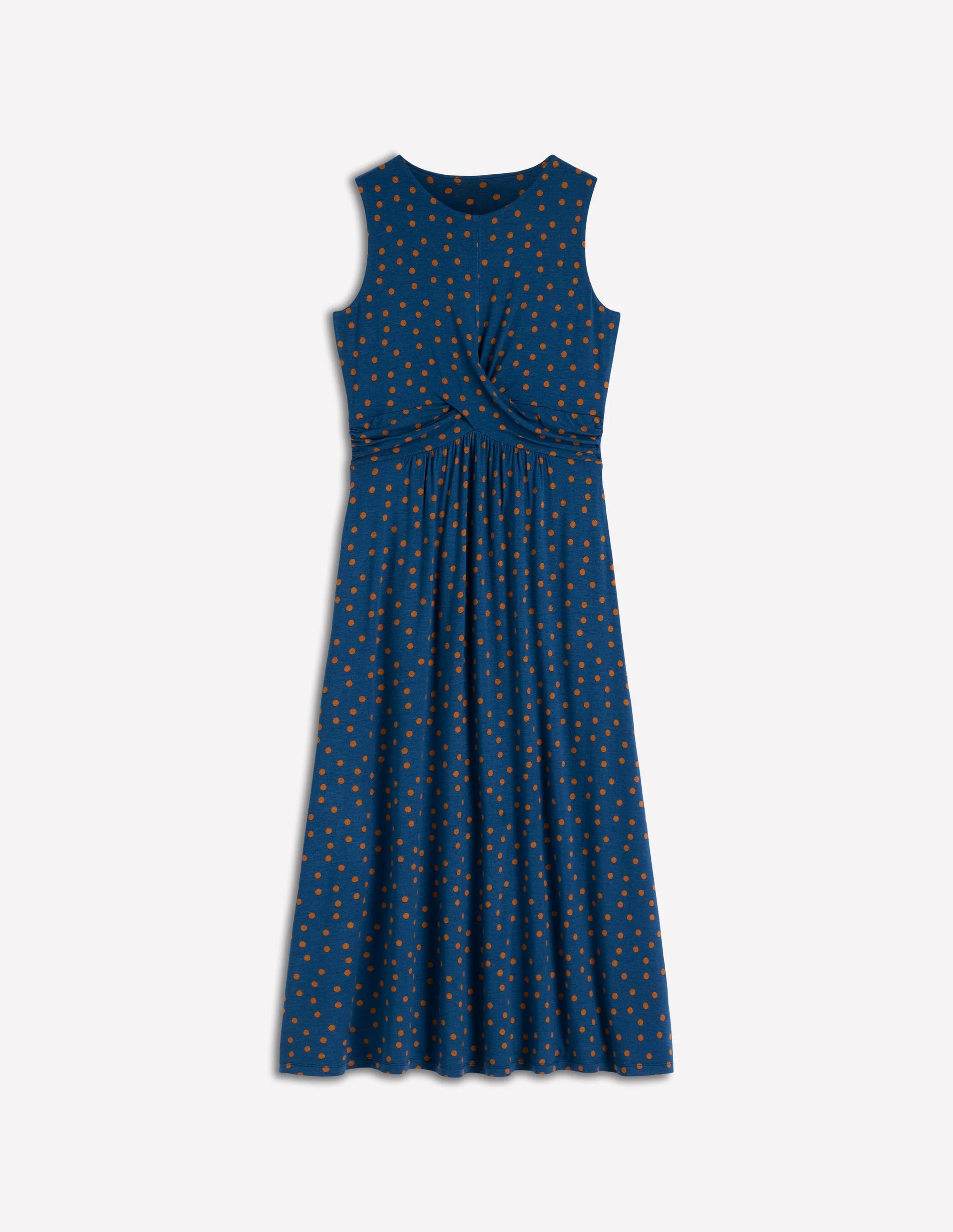 Zara Jerseykleid mit überkreuzter Taille-Turmalinblau, Gemalte Tupfen - Image 6