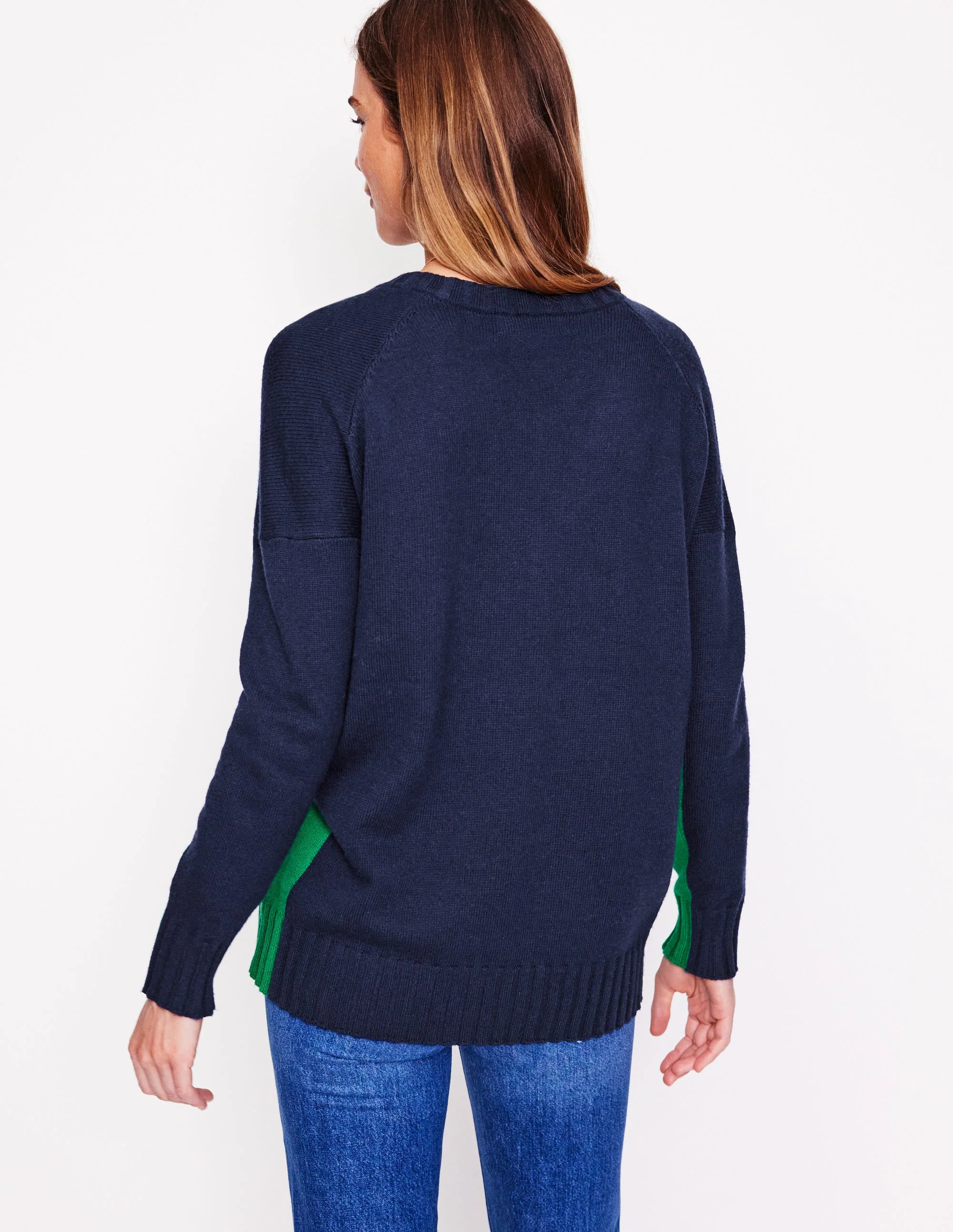 Zia Lang geschnittener Pullover-Aqua Marine Marl - Image 3