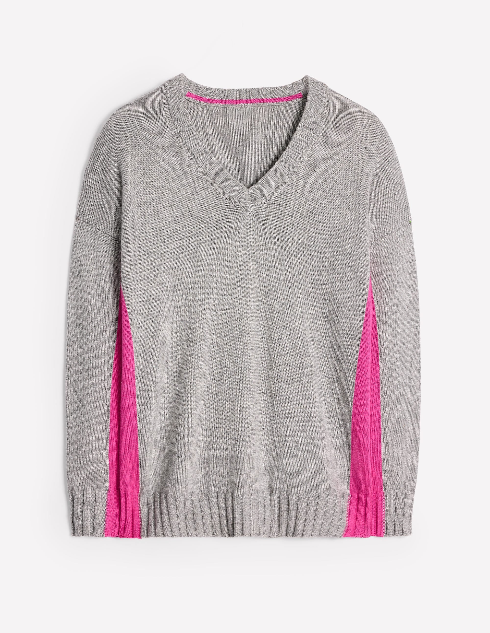Zia Lang geschnittener Pullover-Blaugrau Meliert - Image 6