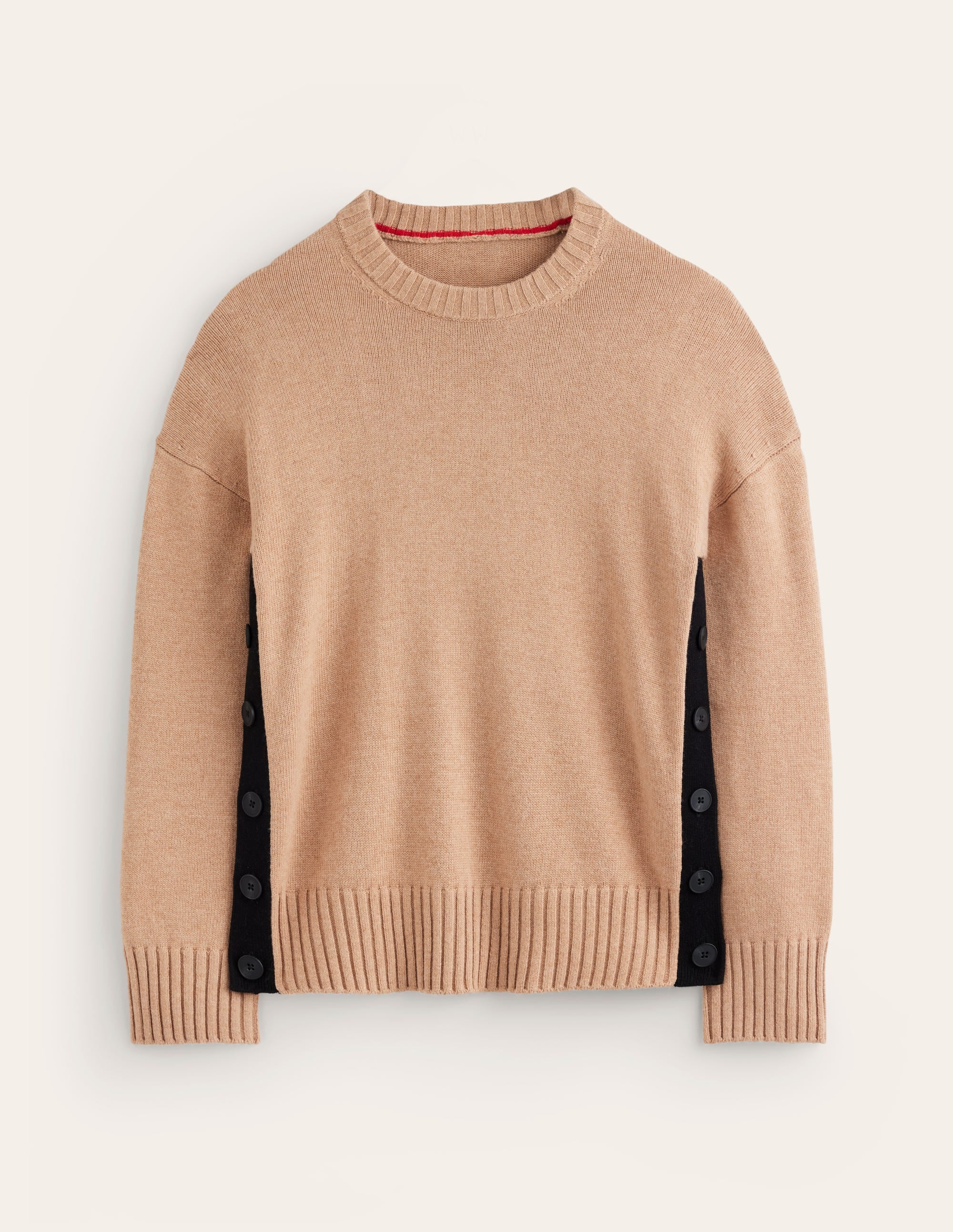 Zia Pullover mit seitlichen Knöpfen-Camel Meliert - Image 5