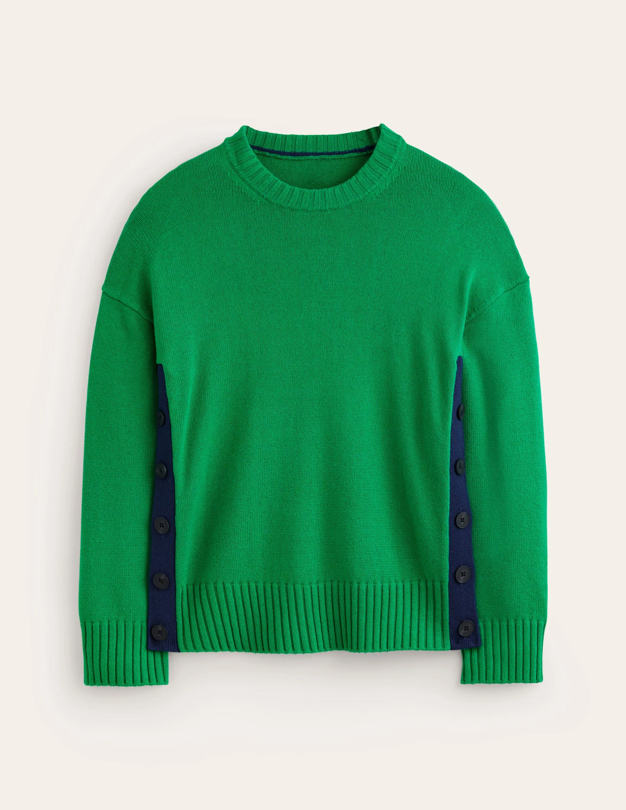 Zia Pullover mit seitlichen Knöpfen-Sattes Smaragdgrün - Image 5