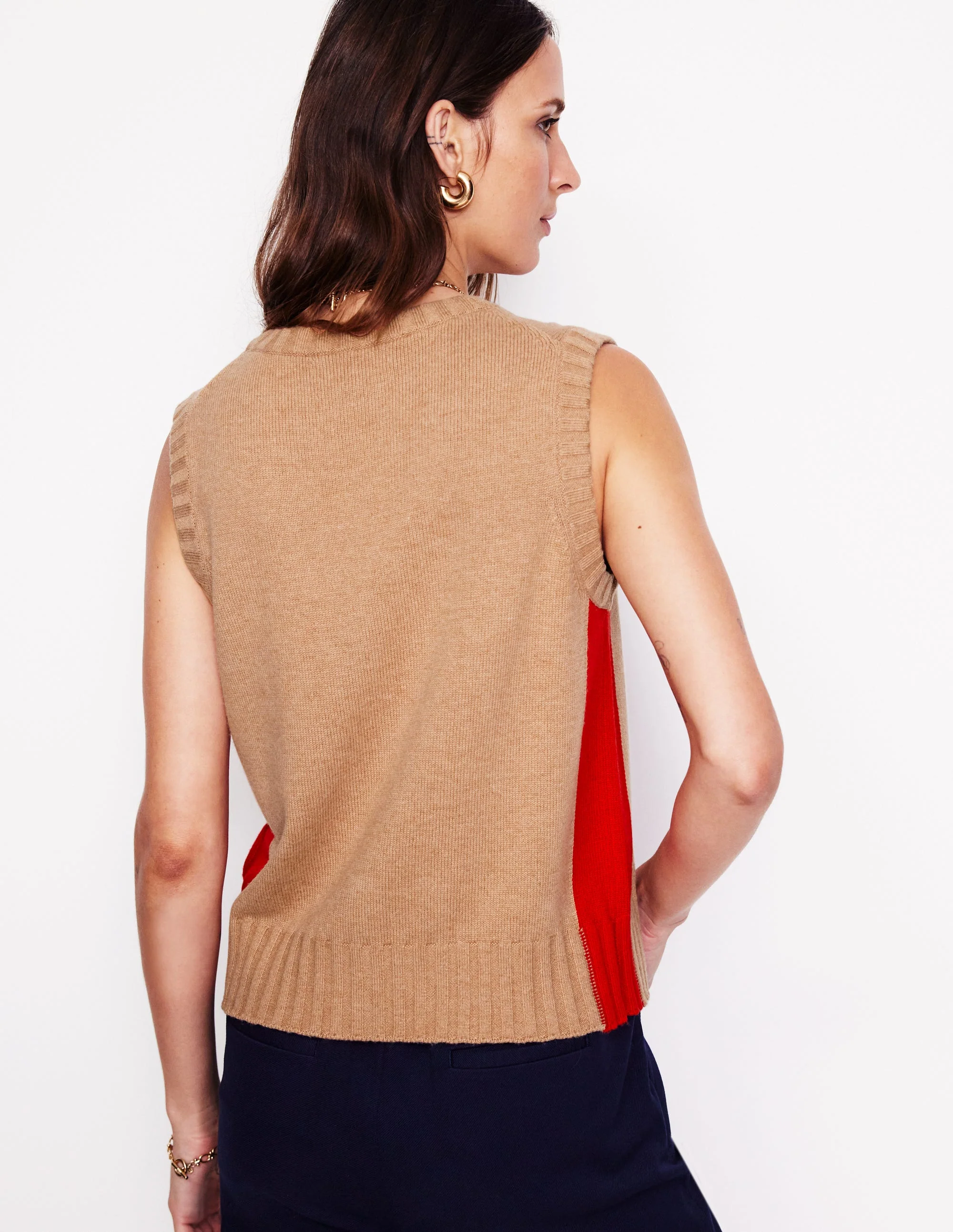 Zia Strickweste-Camel Meliert - Image 3