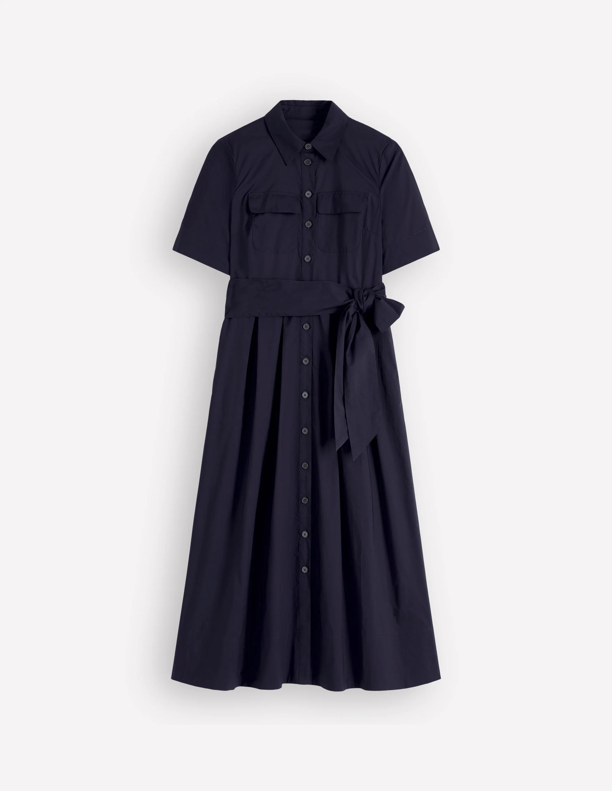Zoe Kurzärmliges Hemdblusenkleid-Marineblau - Image 5