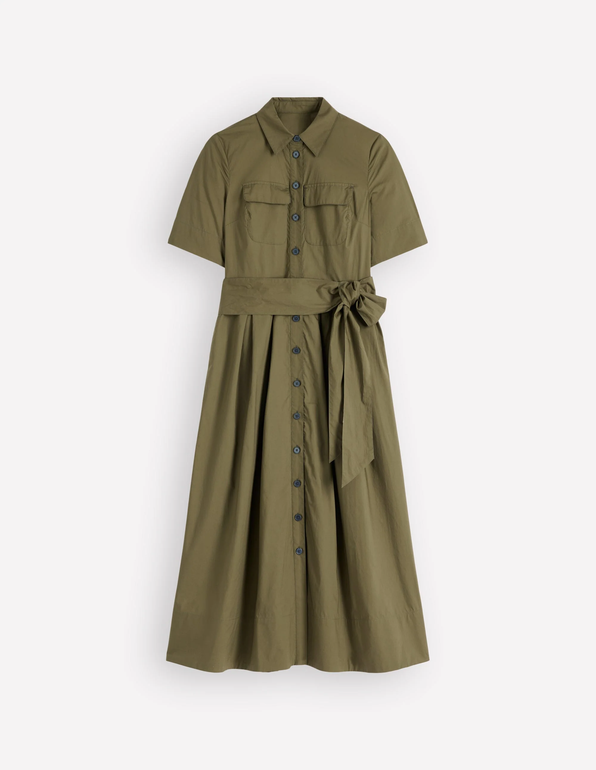 Zoe Kurzärmliges Hemdblusenkleid-Waldgrün - Image 5