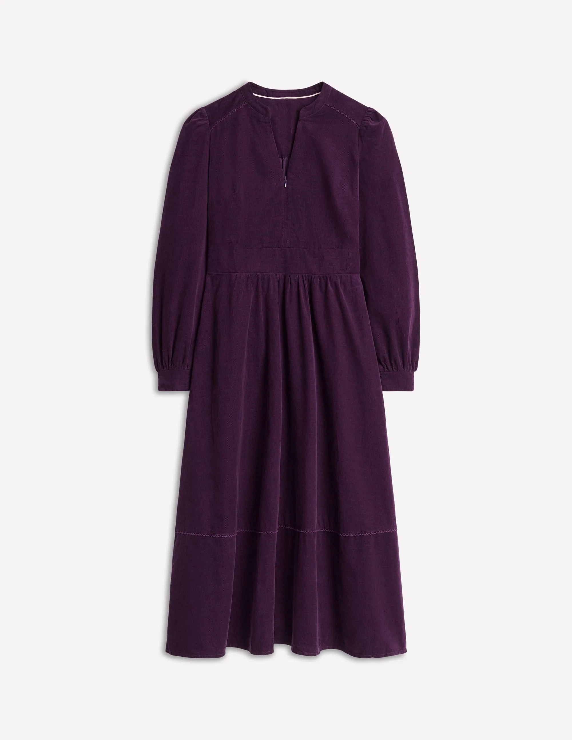 Zoe Midikleid aus Cord mit Reißverschluss-Pflaume - Image 5