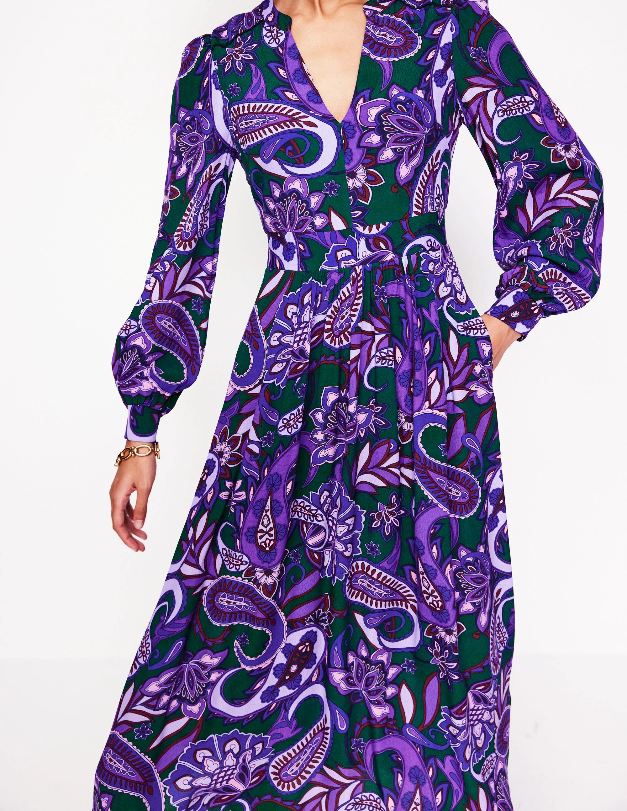 Zoe Midikleid mit Verzierung-Ameythyst, Motiv Paisley Fusion - Image 2