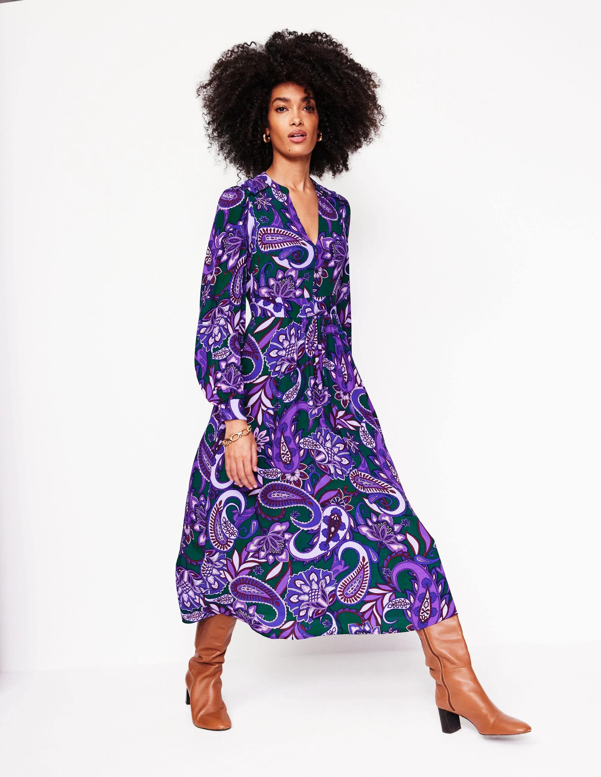 Zoe Midikleid mit Verzierung-Ameythyst, Motiv Paisley Fusion - Image 4