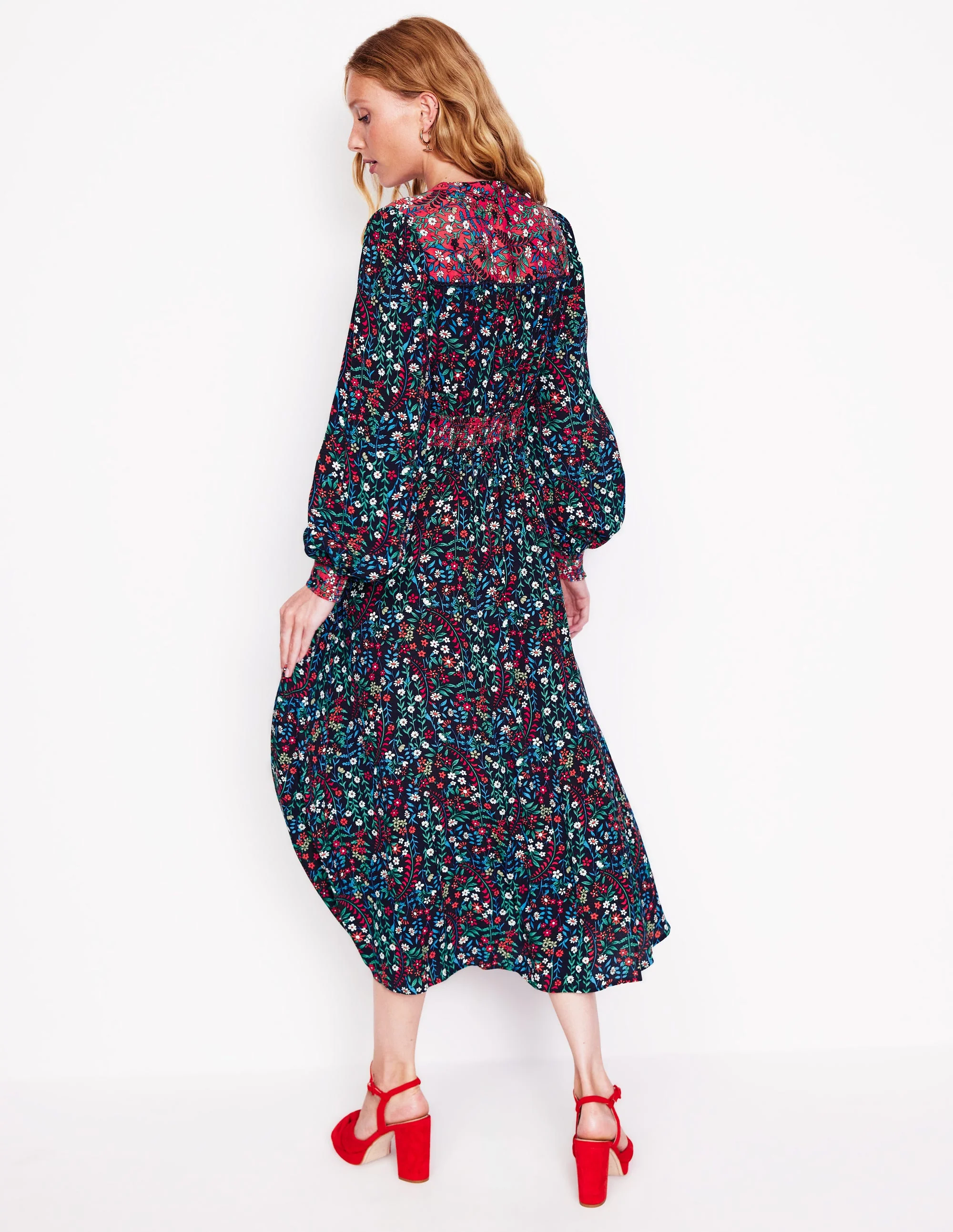 Zoe Midikleid mit Verzierung-Französisch Marineblau, Laubknospe - Image 3