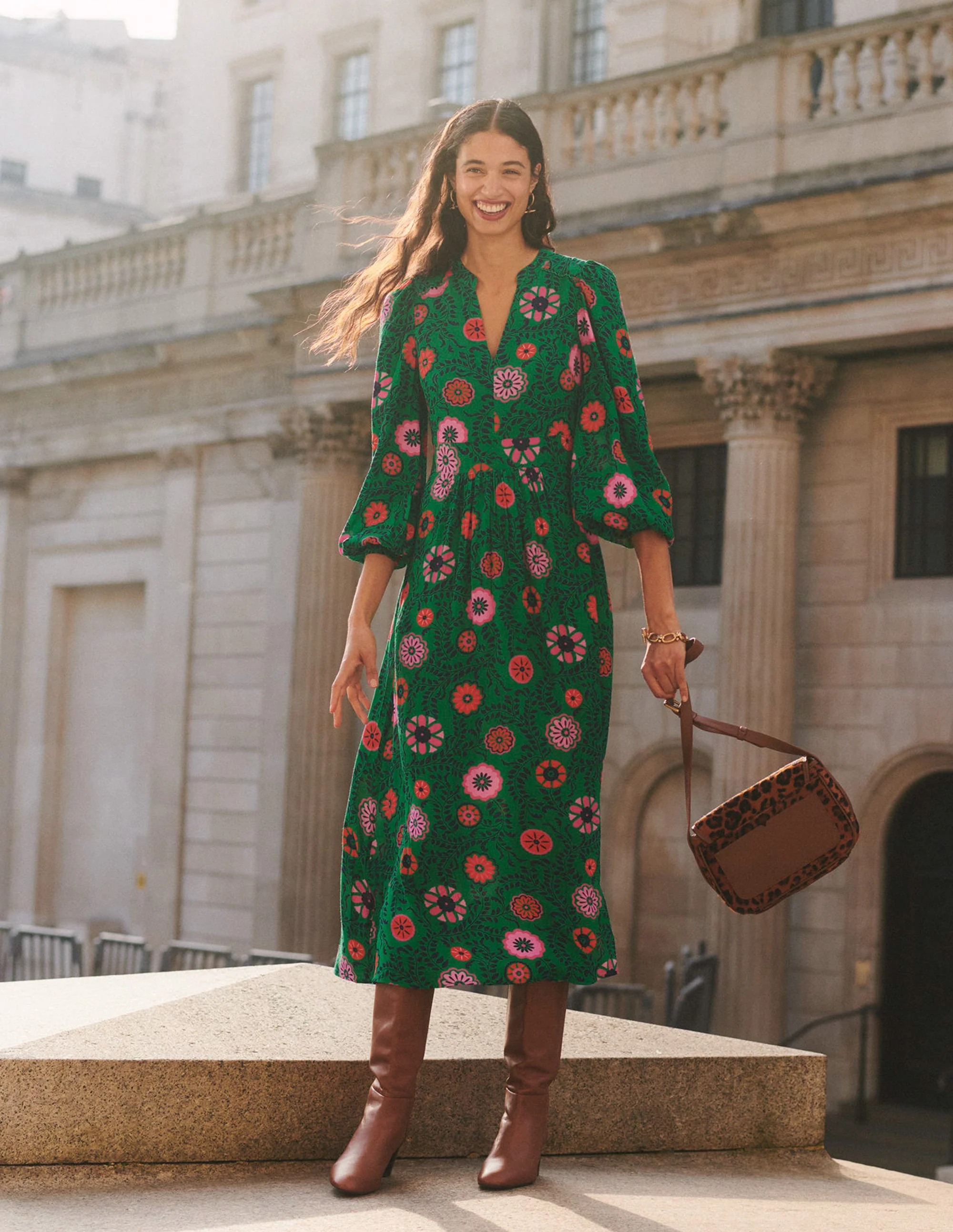 Zoe Midikleid mit Verzierung-Smaragdgrün, Wiesenrebe - Image 5