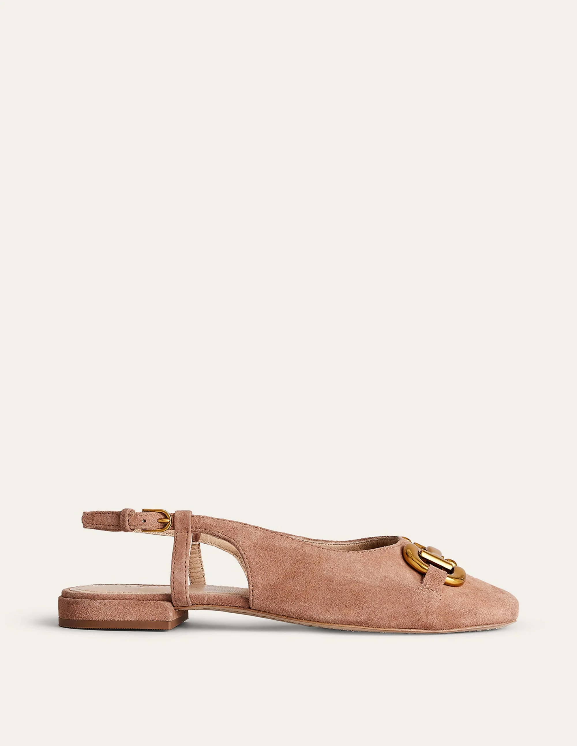 Iris Ballerinas mit Fersenriemen und Trensendetail-Hellbraun Veloursleder - Image 2