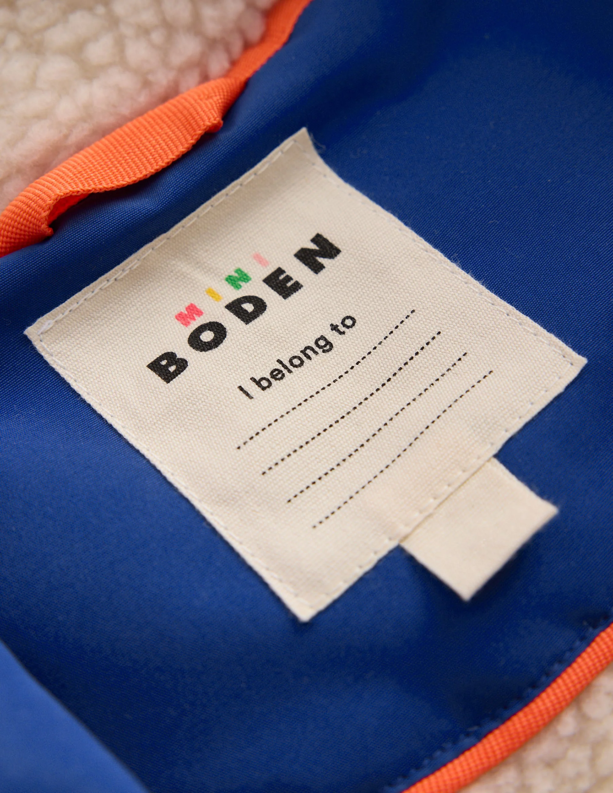 Anorak mit Teddyfutter für Jungen-Orange Blockfarben - Image 7