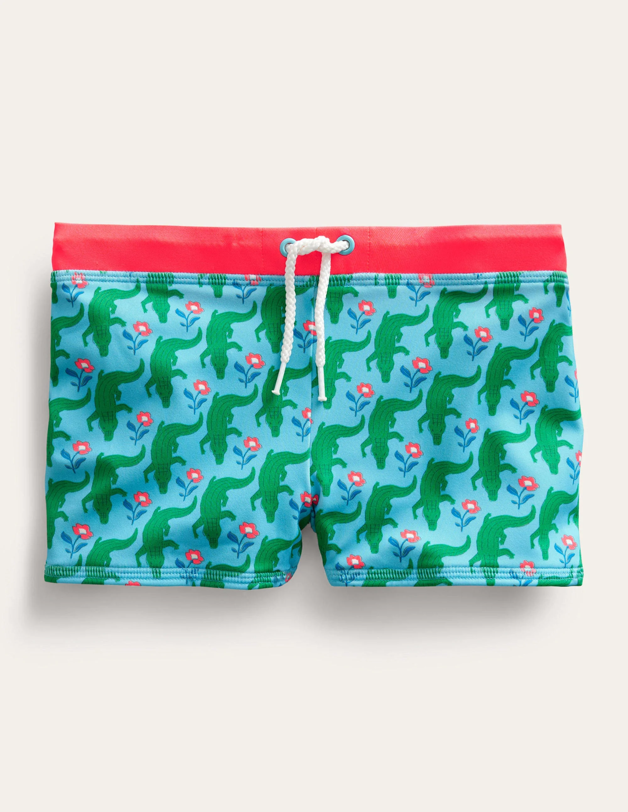 Badehose-Meerblau, Krokodilmuster