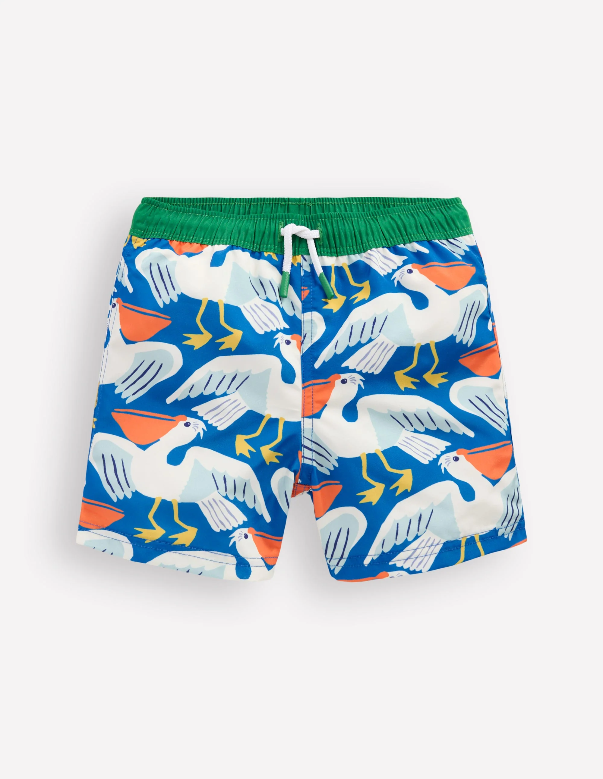 Badeshorts-Eisvogelblau Pelikane