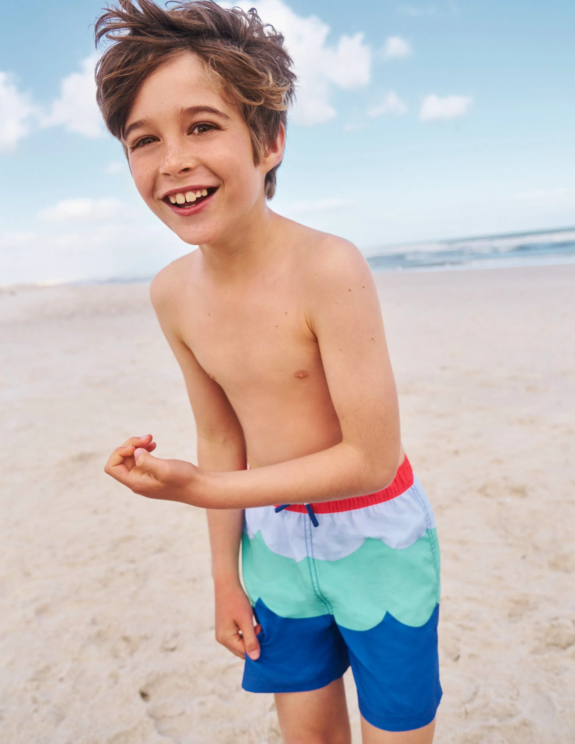 Badeshorts-Eiswürfel Blau Welle - Image 4