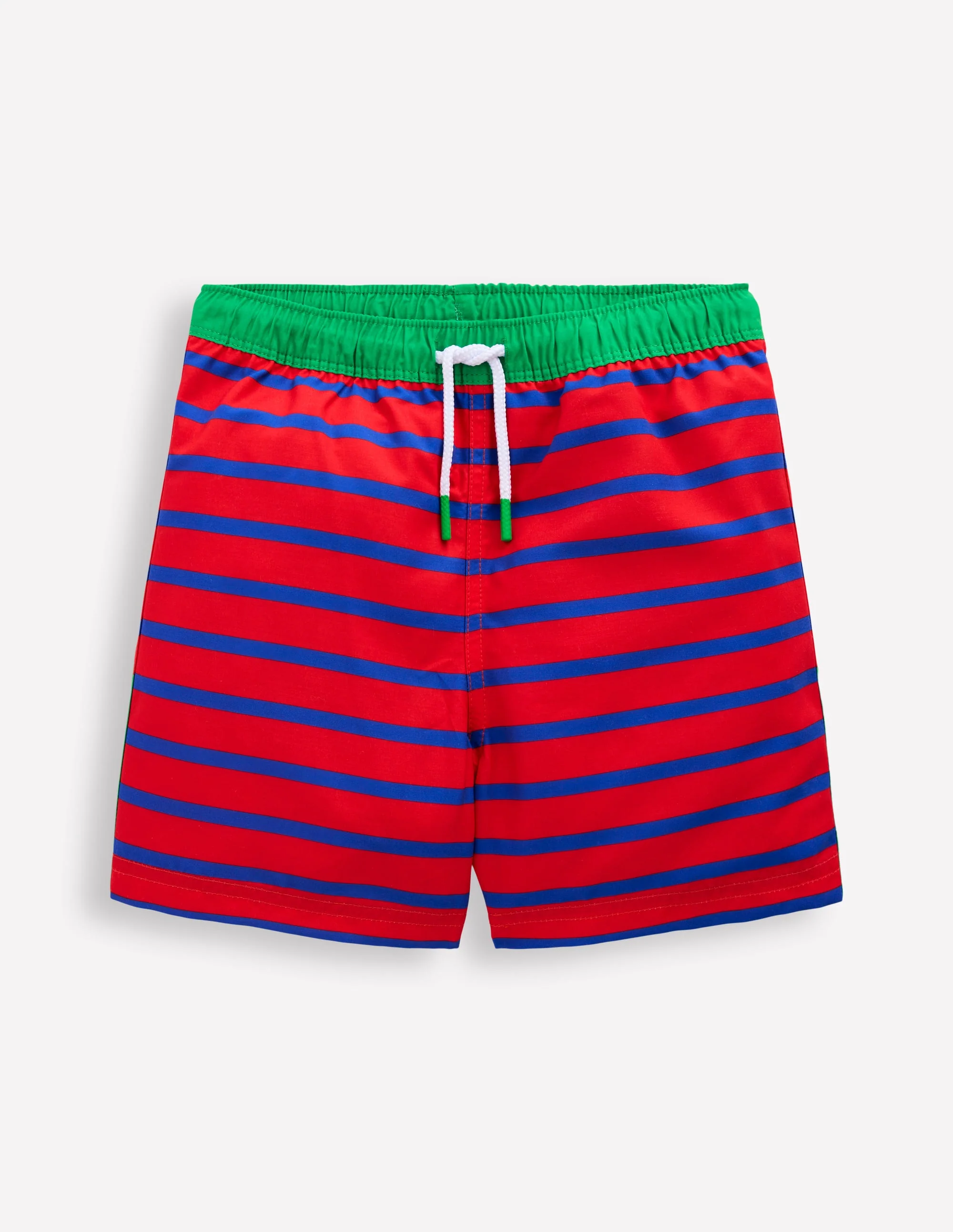 Badeshorts-Galerie-Blau/Mohnblumenrot Krokodil