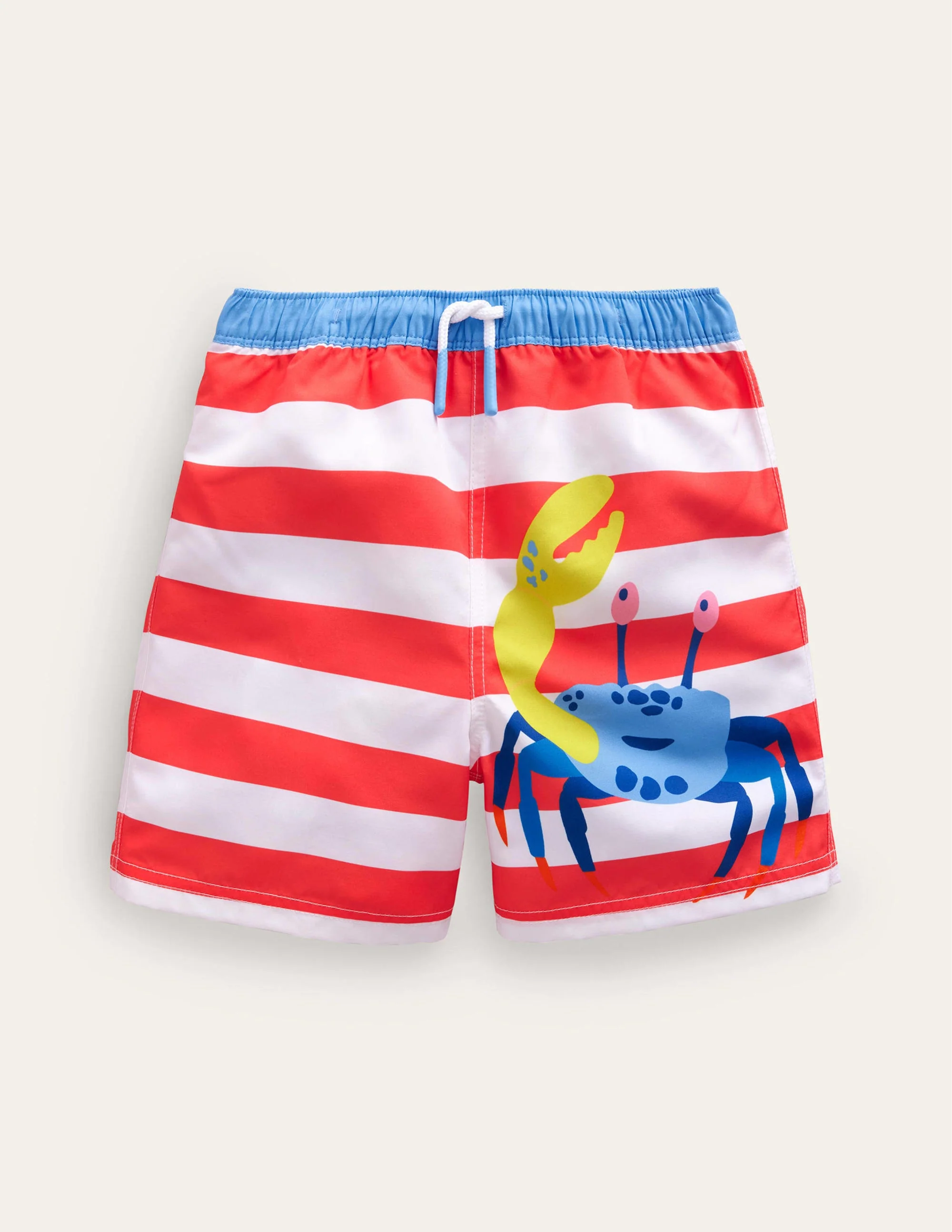 Badeshorts-Rot und Weiß Krabbe