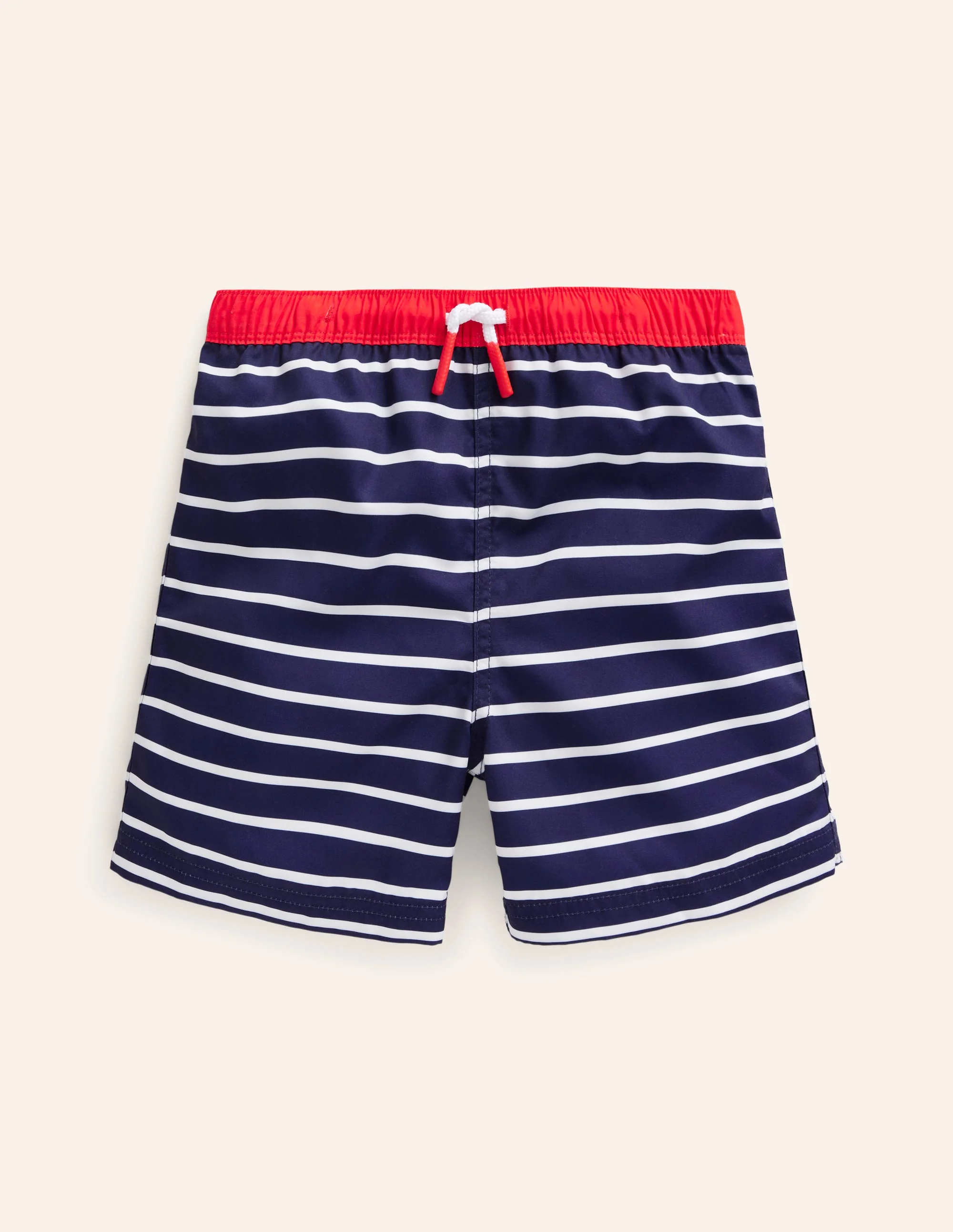 Badeshorts-Schuluniform-Marineblau und Naturweiß Streifen