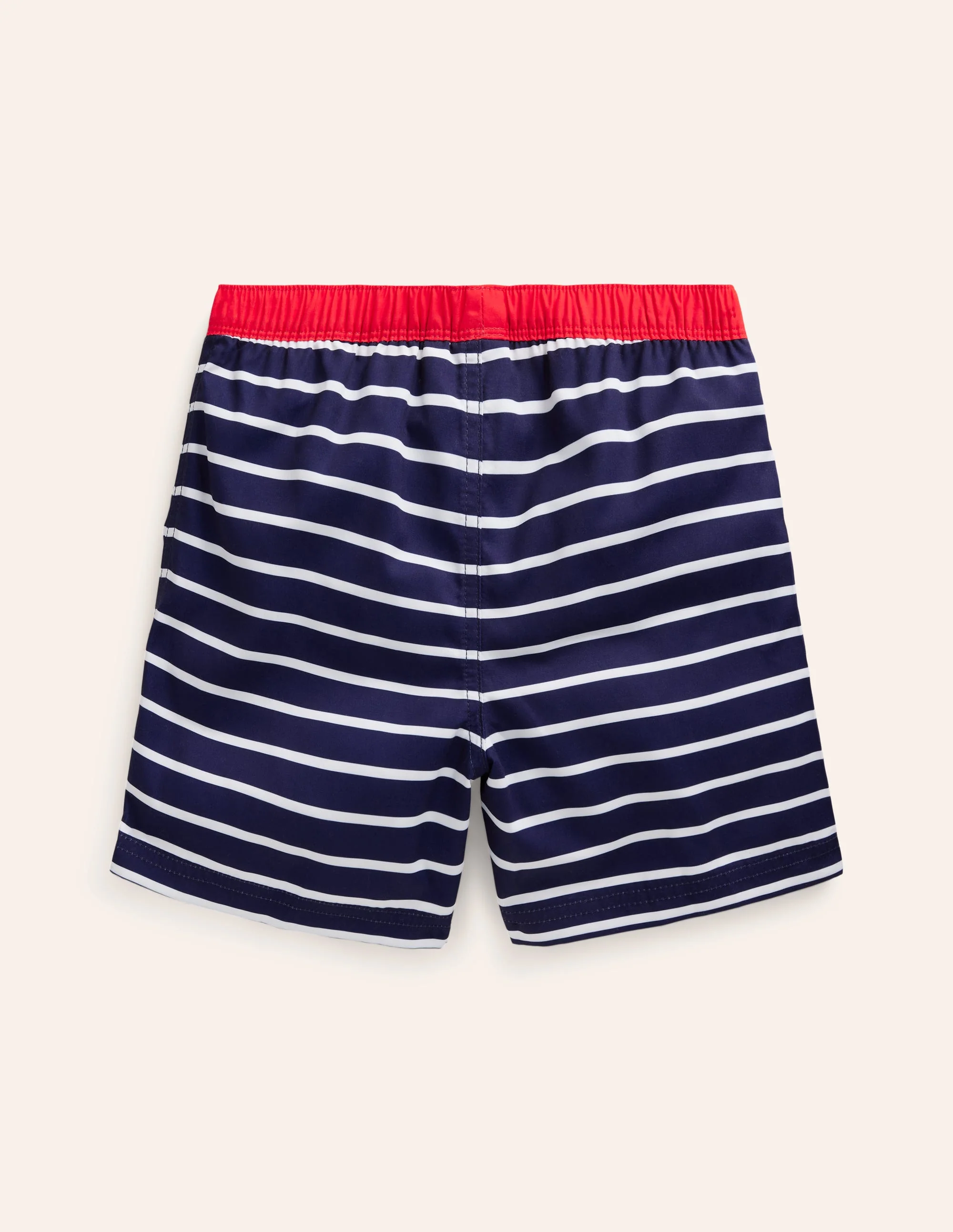 Badeshorts-Schuluniform-Marineblau und Naturweiß Streifen - Image 2
