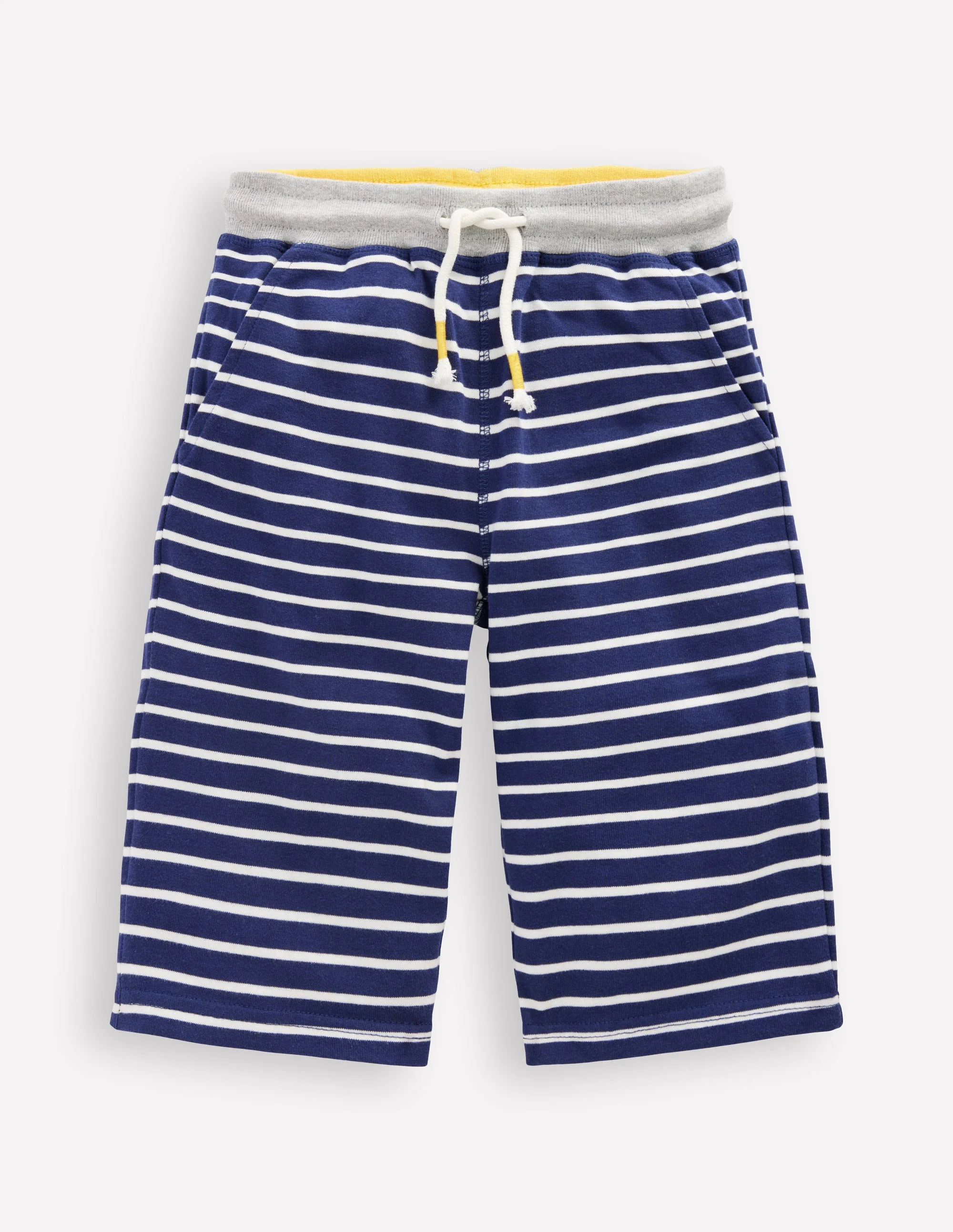 Baggyshorts aus Jersey-Schuluniform-Marineblau und Naturweiß