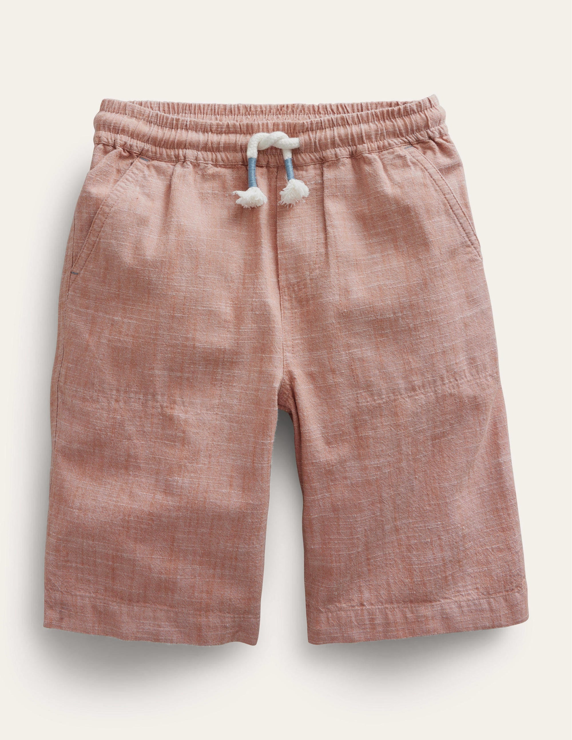 Baumwoll-Baggyhose-Korkbraun, Faux-Uni