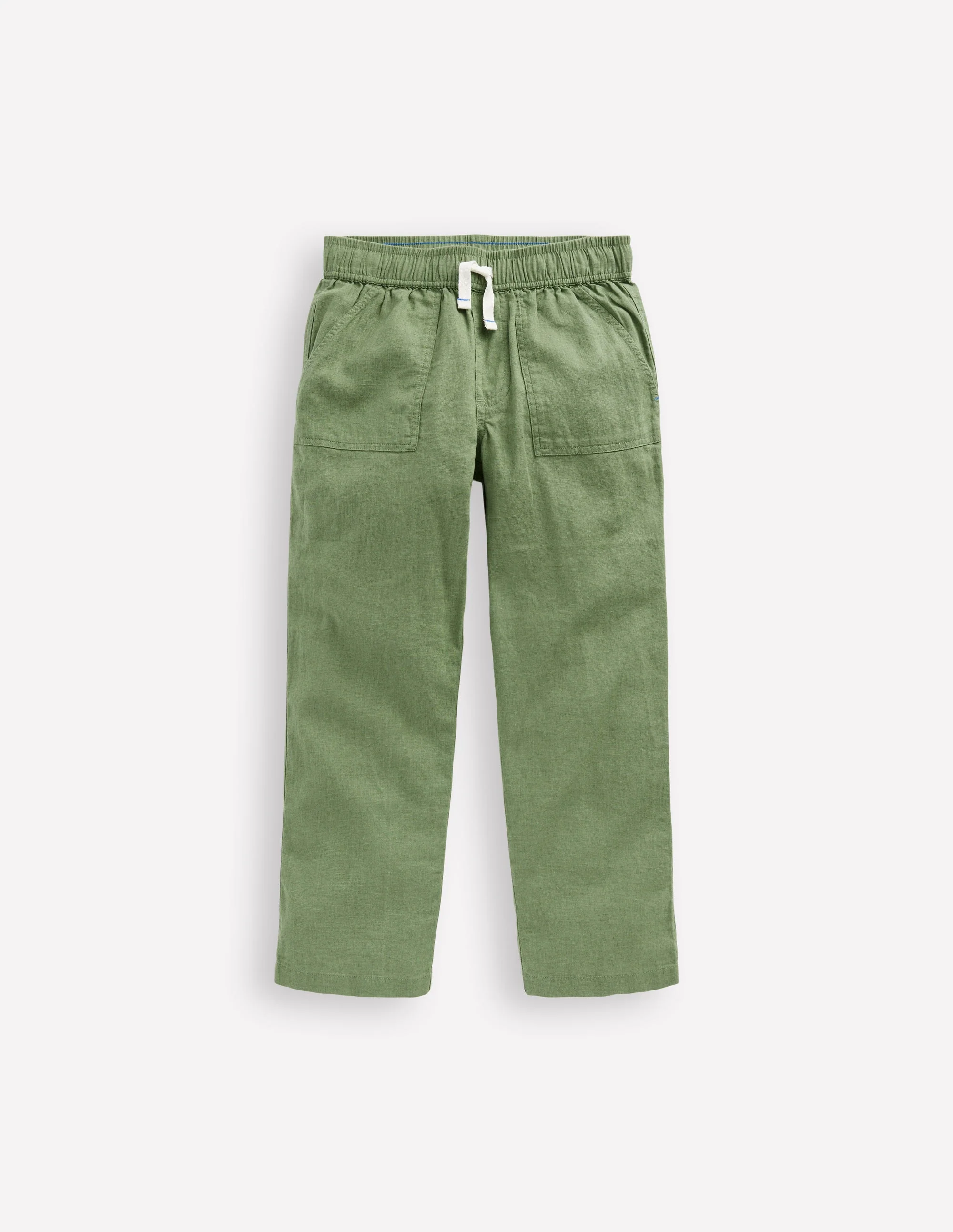 Baumwoll-Leinen-Hose zum Hineinschlüpfen-Krötengrün