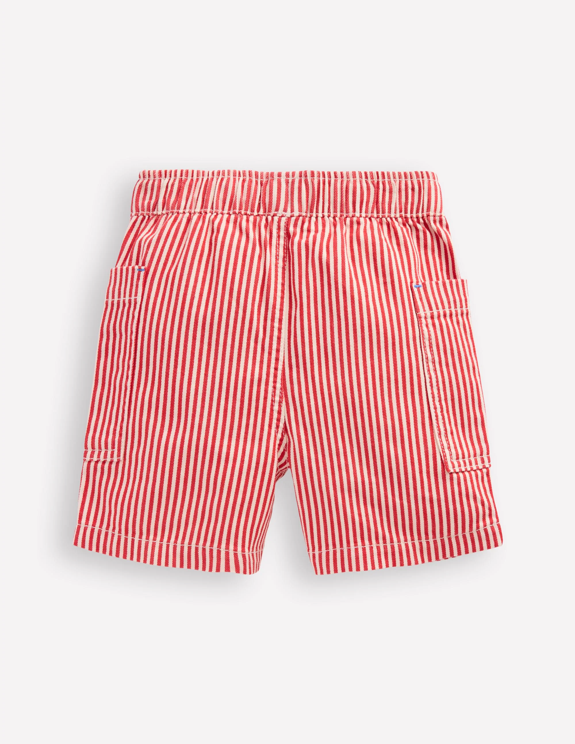 Baumwollshorts mit Tasche-Rot, Feine Streifen - Image 2
