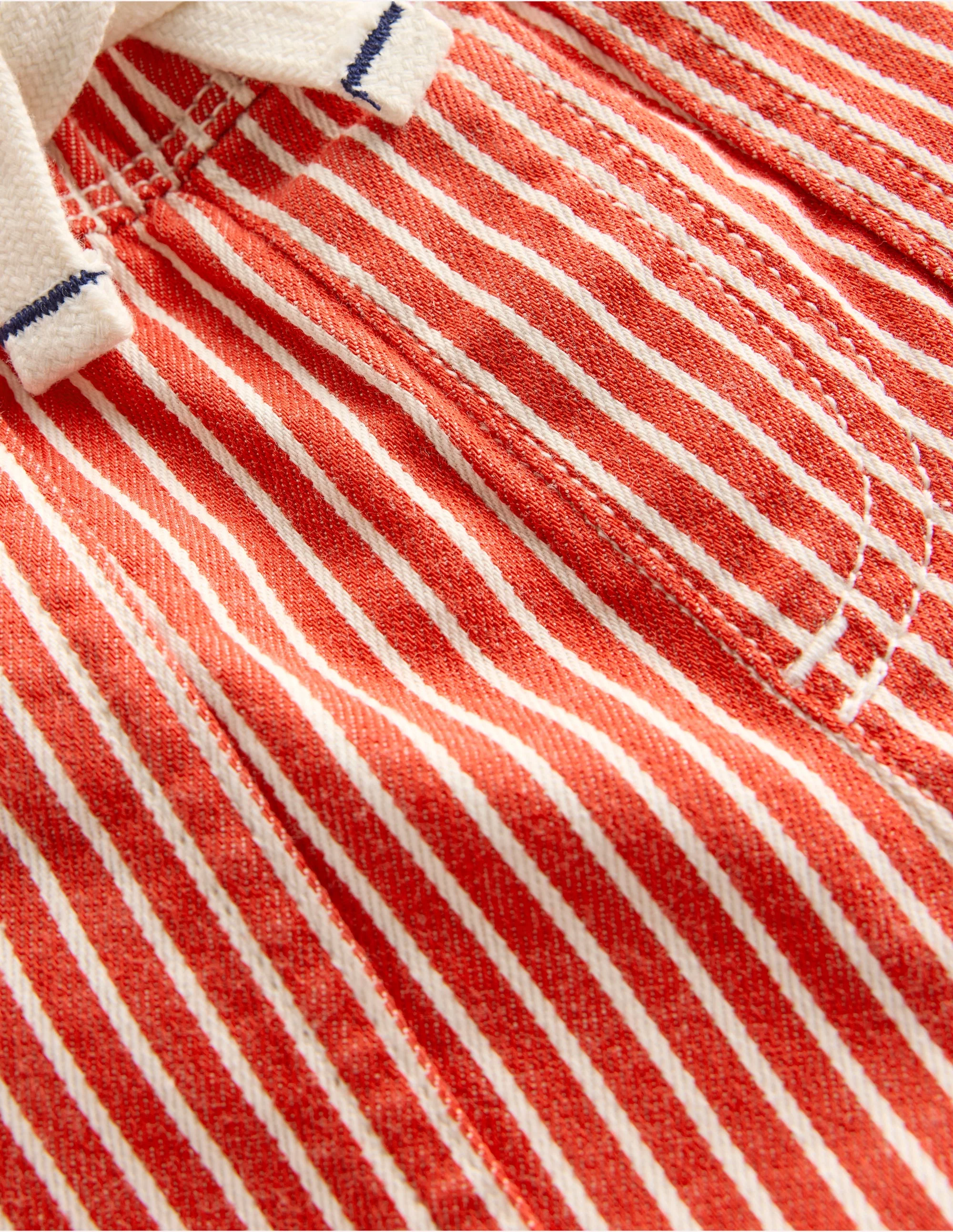 Baumwollshorts zum Hineinschlüpfen-Rot, Feine Streifen - Image 3