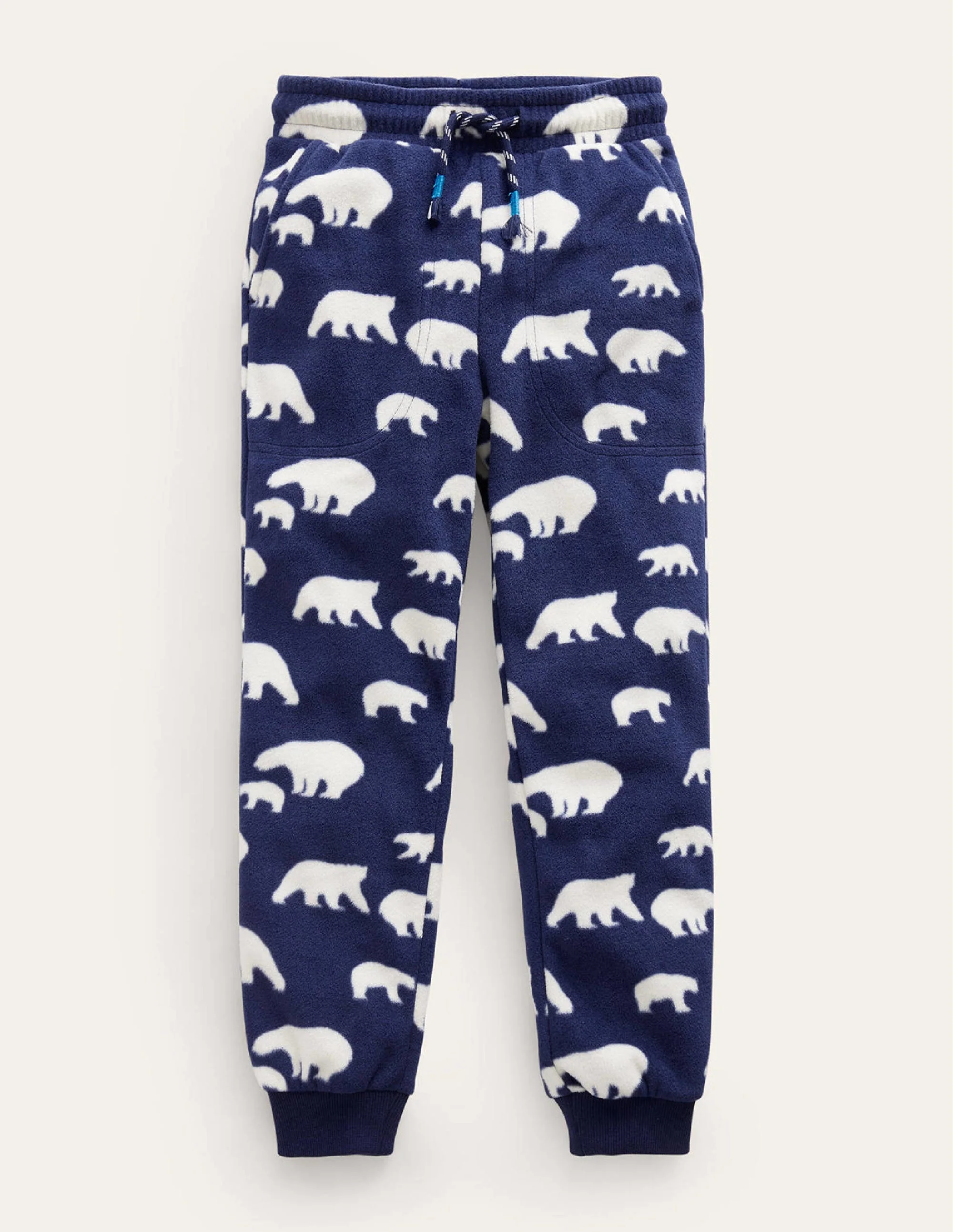 Bedruckte Fleece-Jogginghose-Schuluniform-Marineblau Eisbär