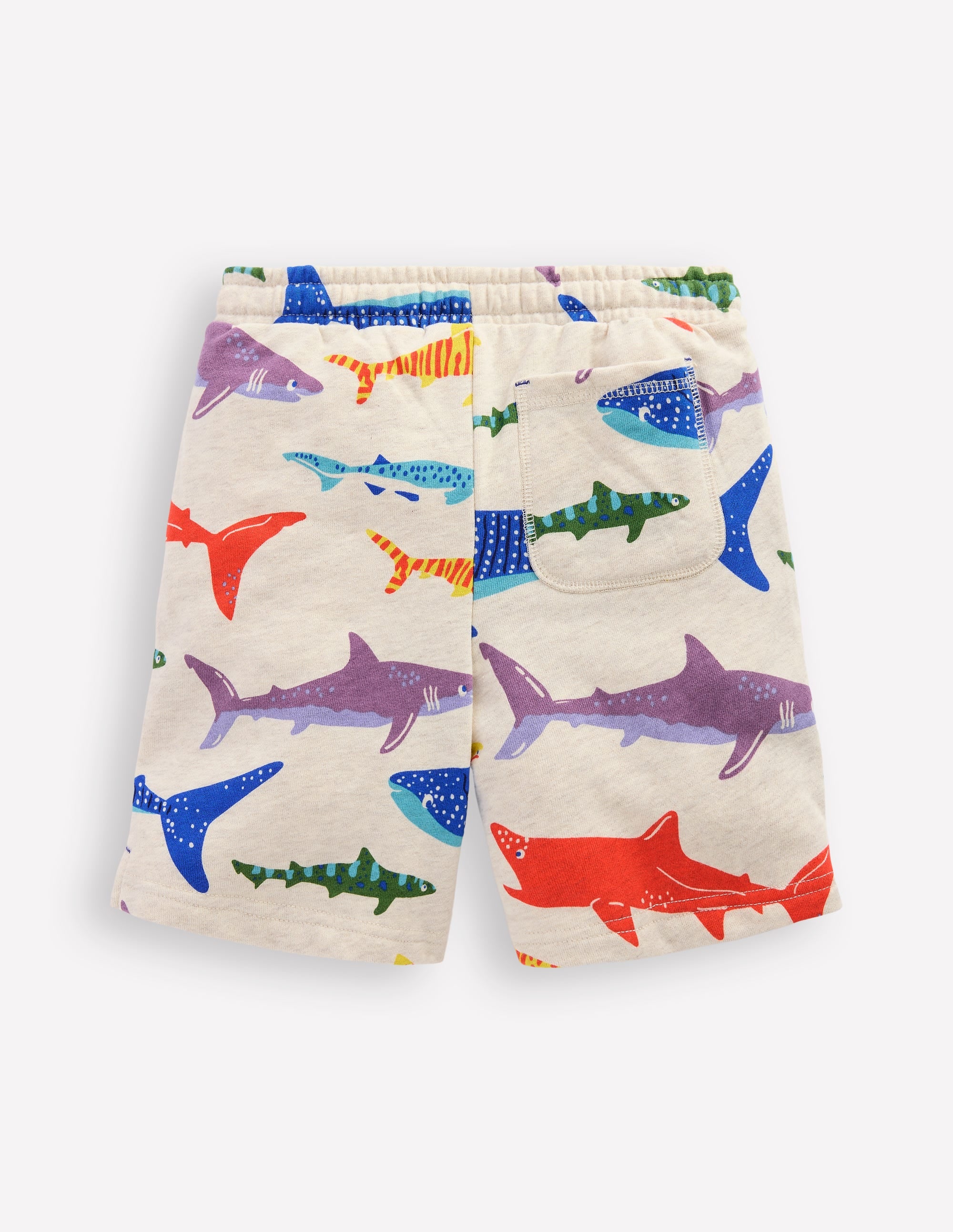 Bedruckte Shorts-Haferbeige Meliert Risodruck Hai - Image 2