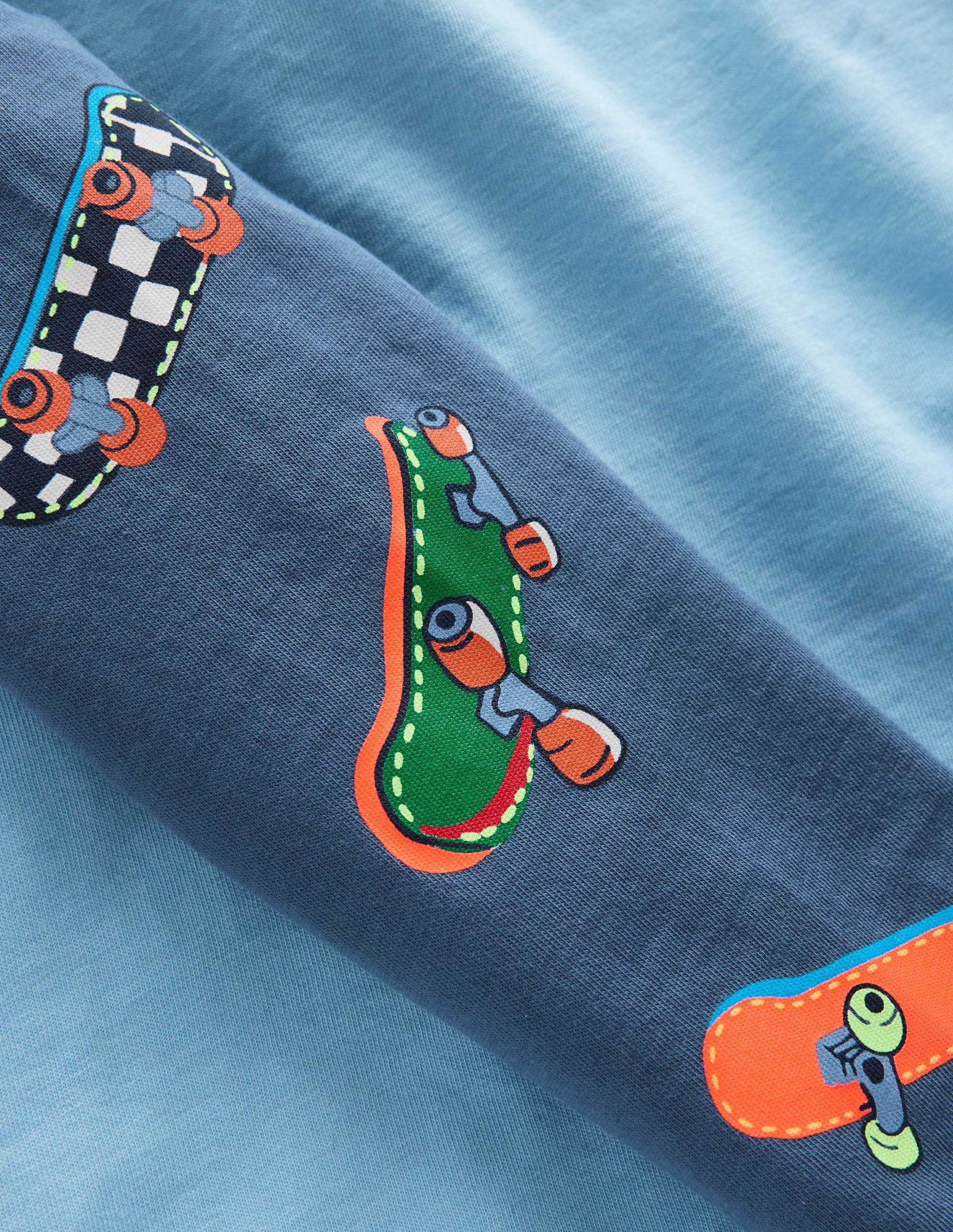 Bedrucktes Langarmshirt mit Raglanärmlen-Blau Wochenende Skateboards - Image 5