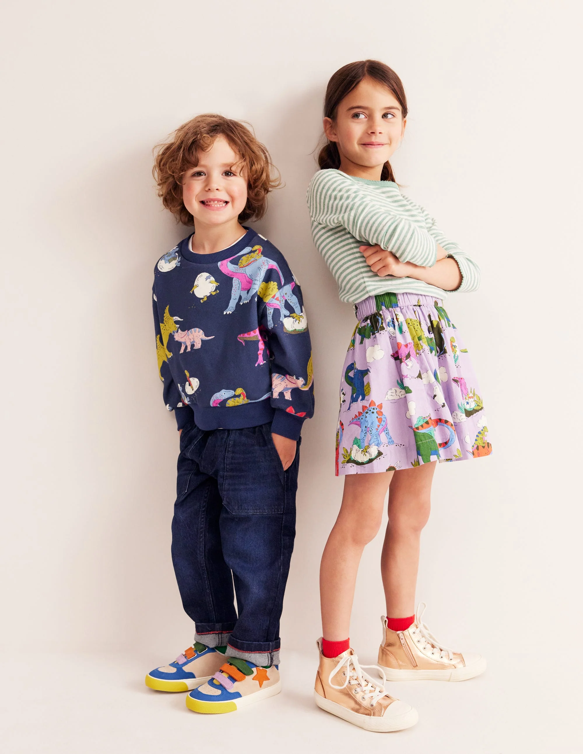 Bedrucktes Sweatshirt-Bunt Dino-Familie - Image 3