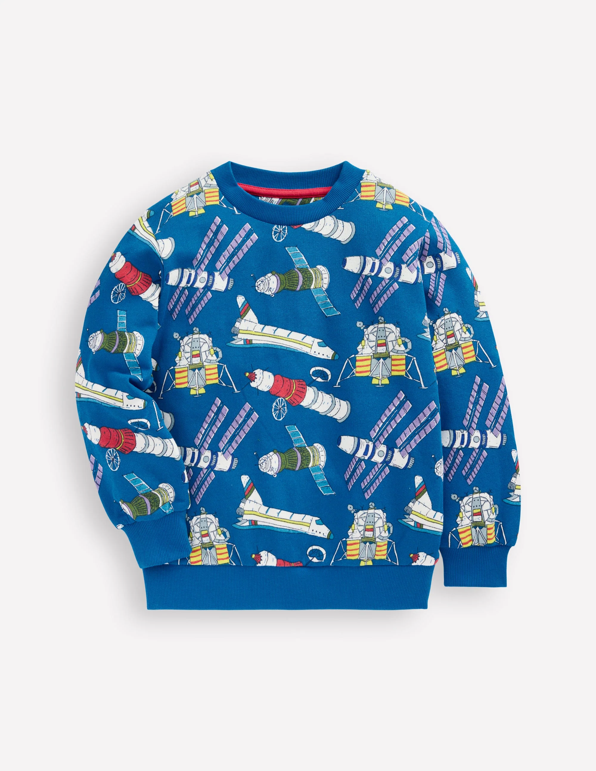 Bedrucktes Sweatshirt für den Alltag-Eisvogelblau Satelliten