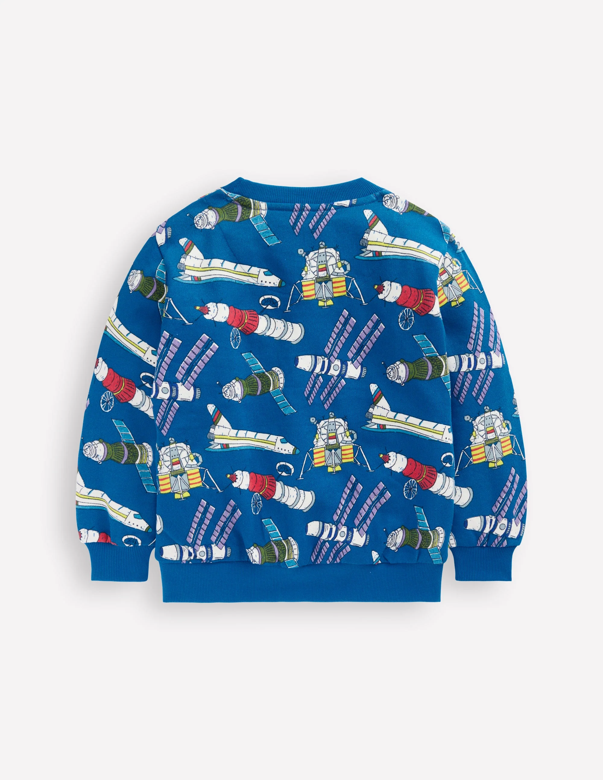 Bedrucktes Sweatshirt für den Alltag-Eisvogelblau Satelliten - Image 2