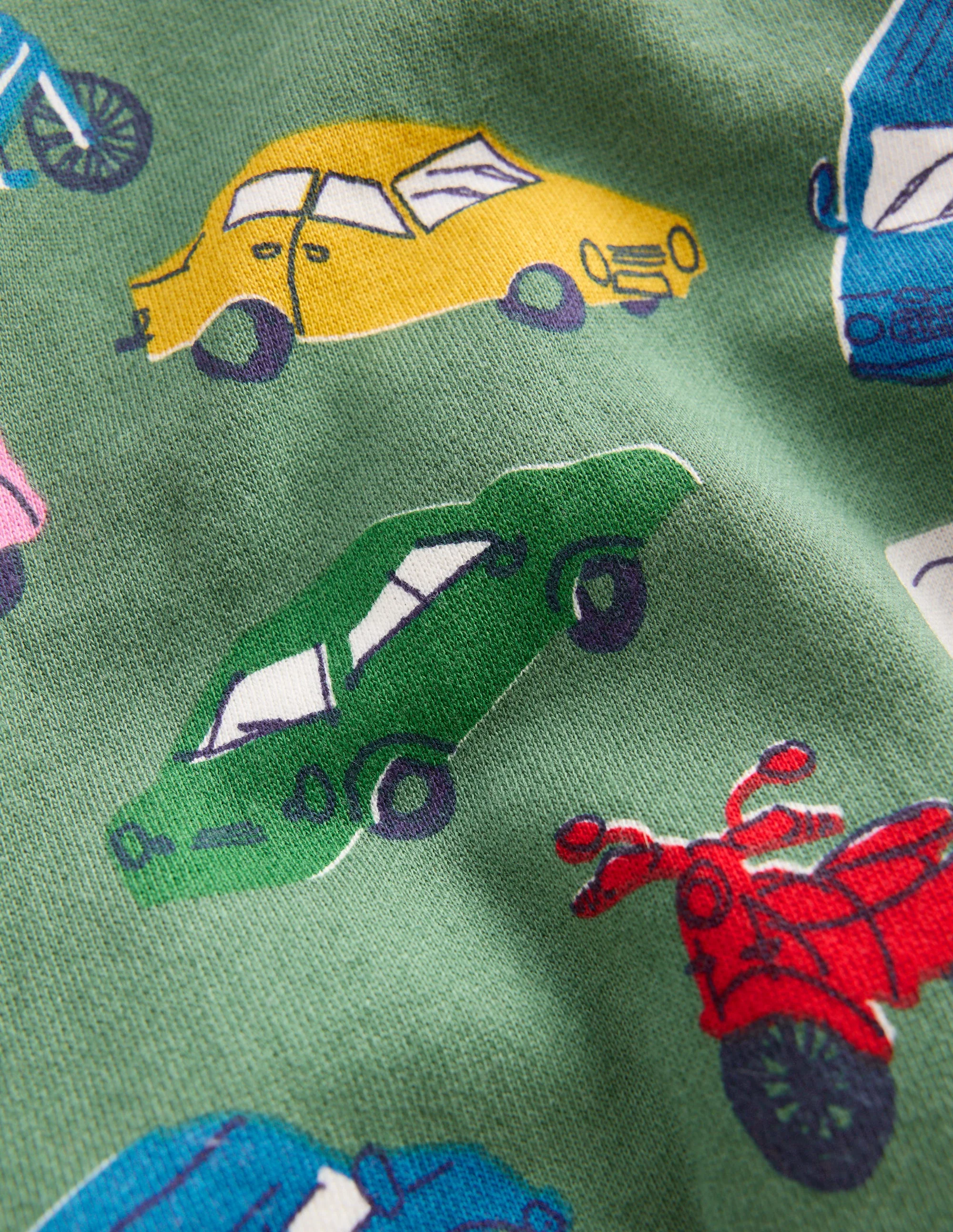 Bedrucktes Sweatshirt für den Alltag-Weidengrün Verkehrsstau - Image 3