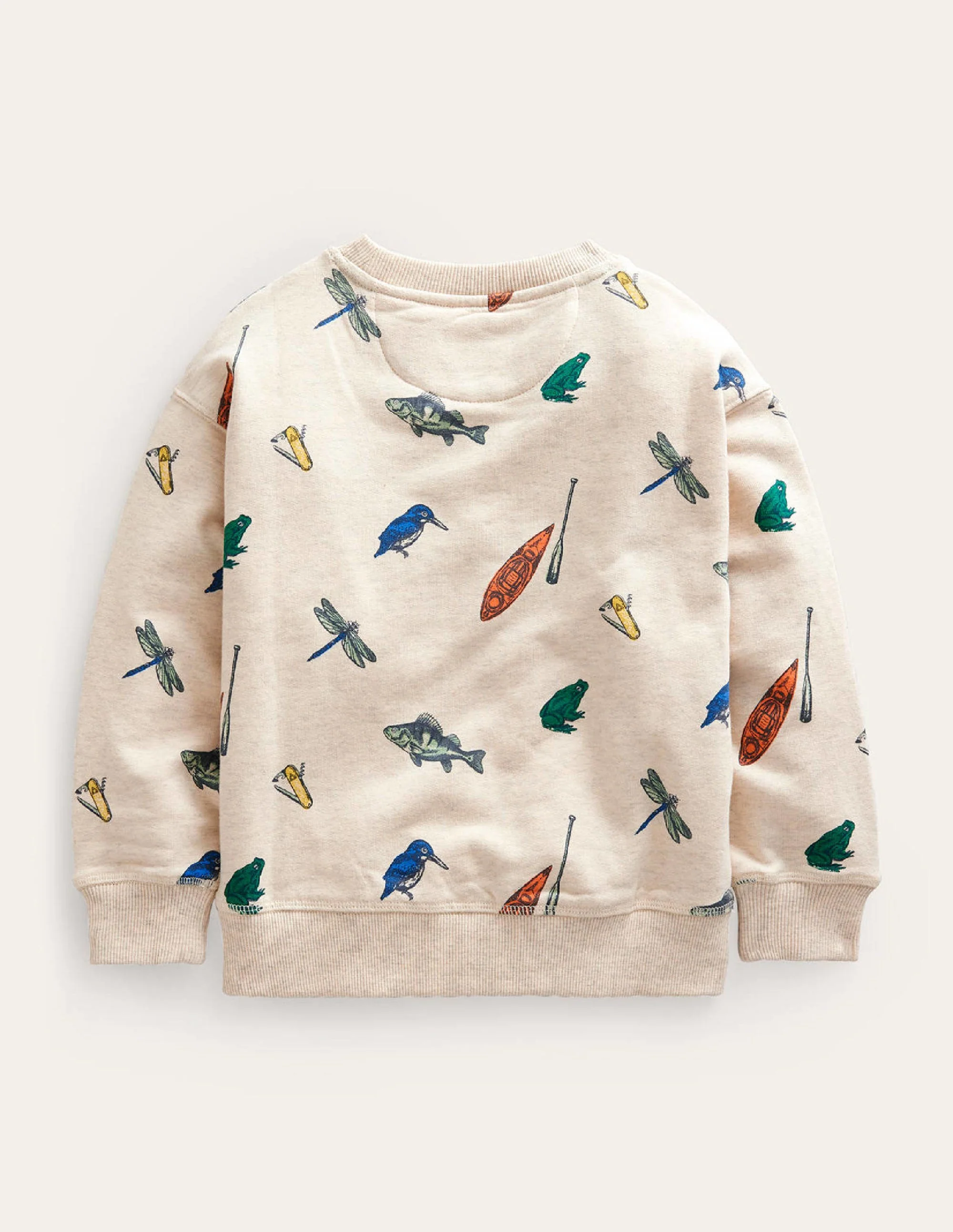 Bedrucktes Sweatshirt-Haferbeige Meliert Fisch - Image 2