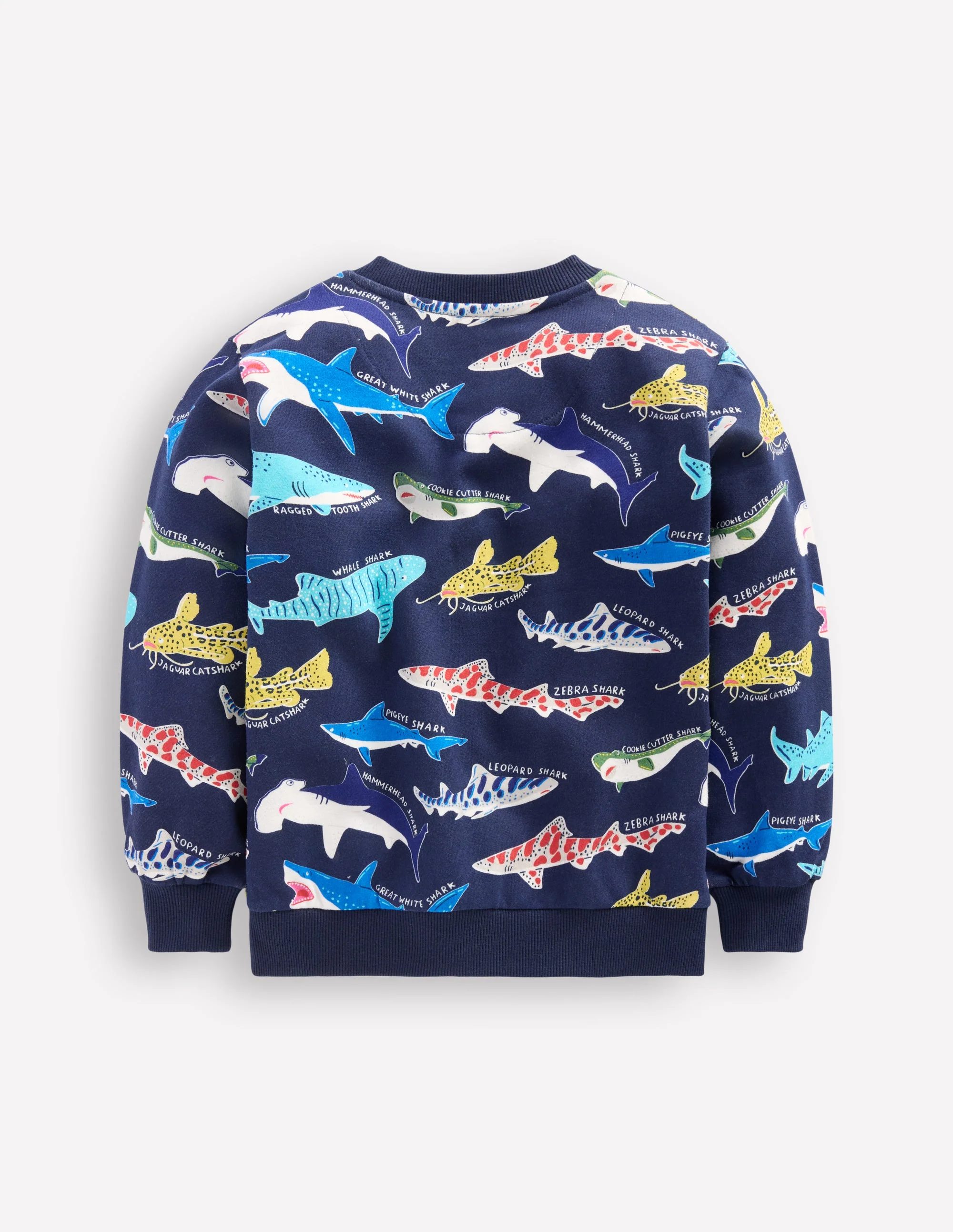 Bedrucktes Sweatshirt-Schuluniform-Navy, Haie - Image 2