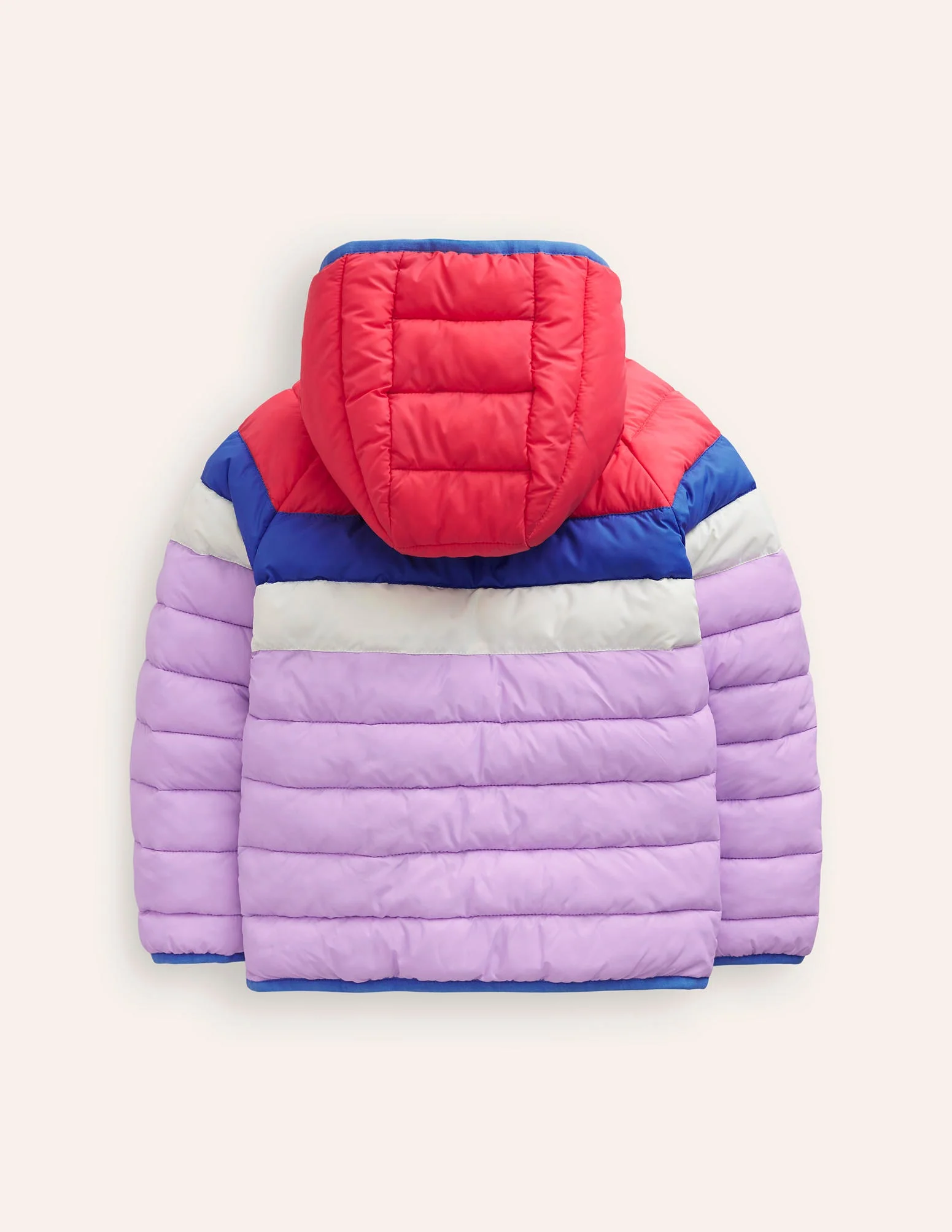 Bequem verstaubare, wattierte Jacke-Asternlila Blockfarben - Image 2