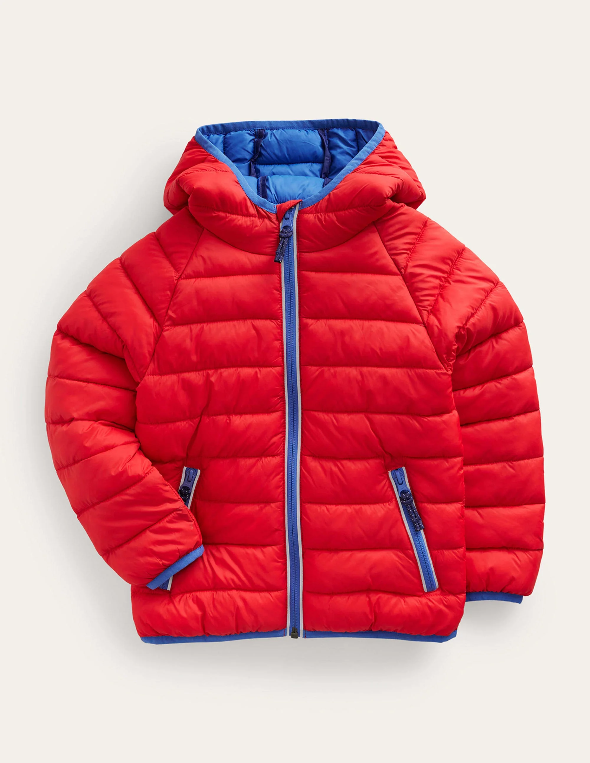 Bequem verstaubare, wattierte Jacke-Blue Cord