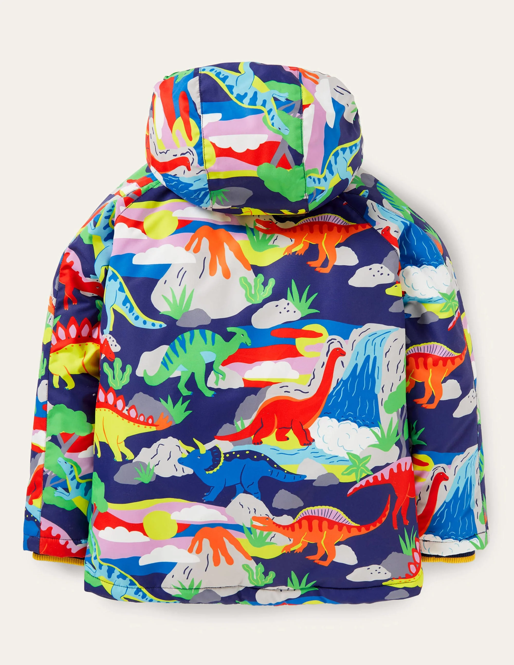 Bequemer Anorak mit Sherpa-Futter-Segelblau/Bunt, Dinosaurier - Image 2