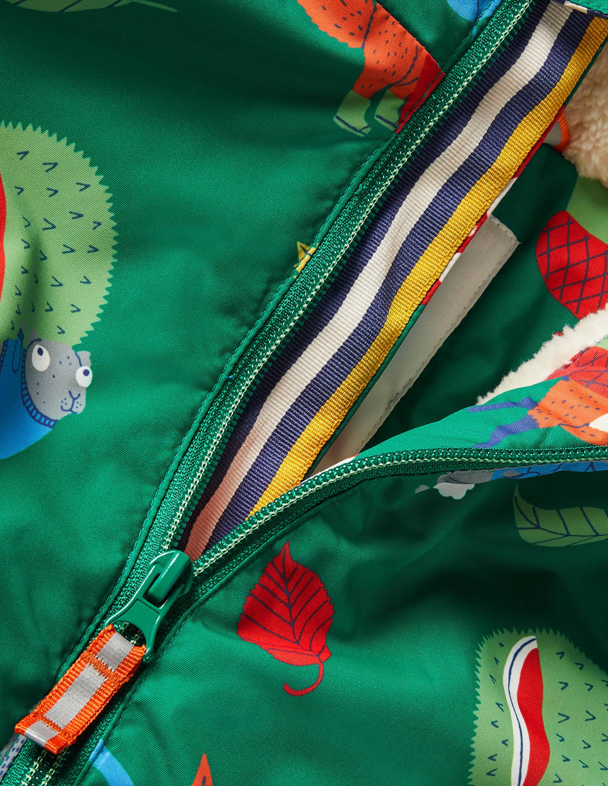 Bequemer Anorak mit Sherpa-Futter-Waldgrün, Herbstliches Getümmel - Image 3