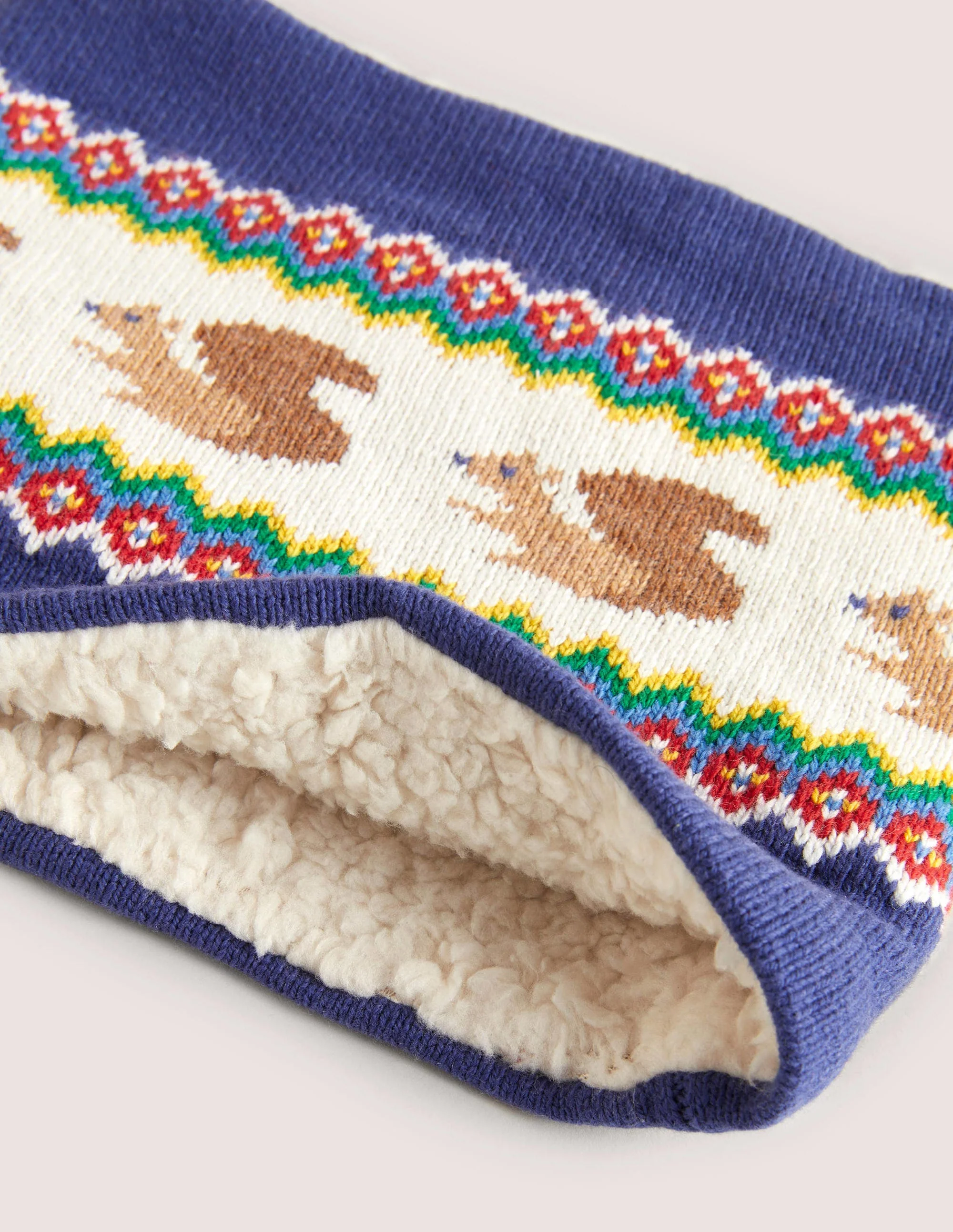 Bequemer Schlauchschal mit Fair-Isle-Muster-Marineblau - Image 2
