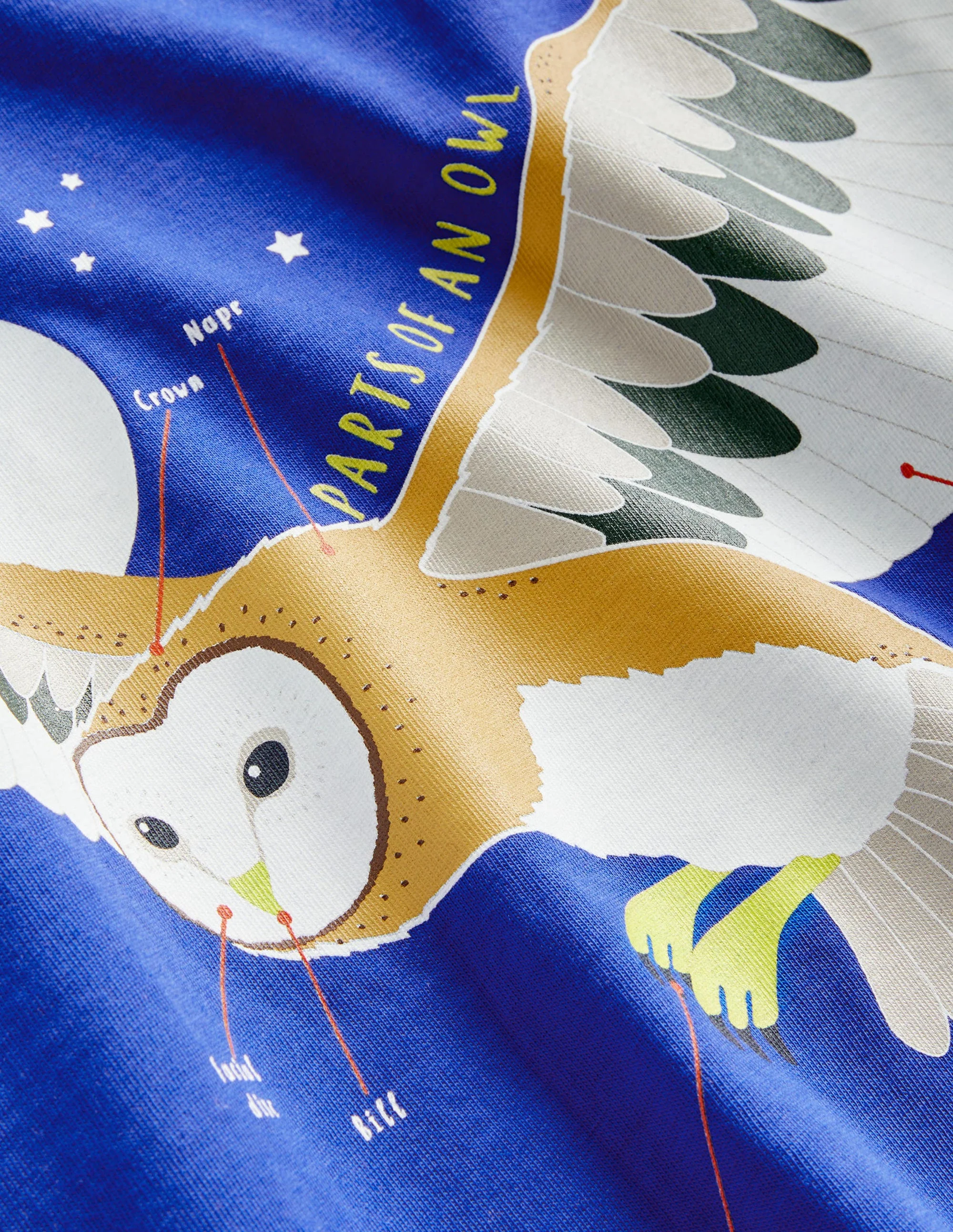 Blue Owl Print Long-Sleeved T-shirt-Blitzblau, Eule - Image 3