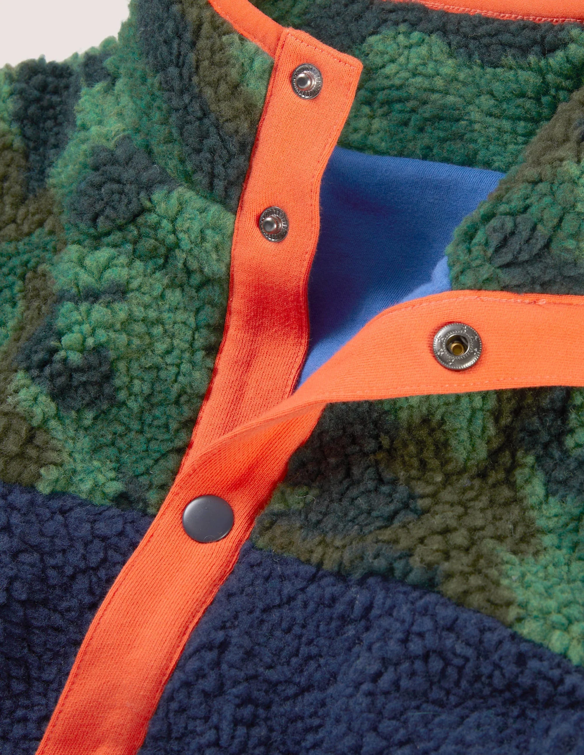 Borg-Jacke zum Drüberziehen-Blockfarben, Camouflage - Image 3