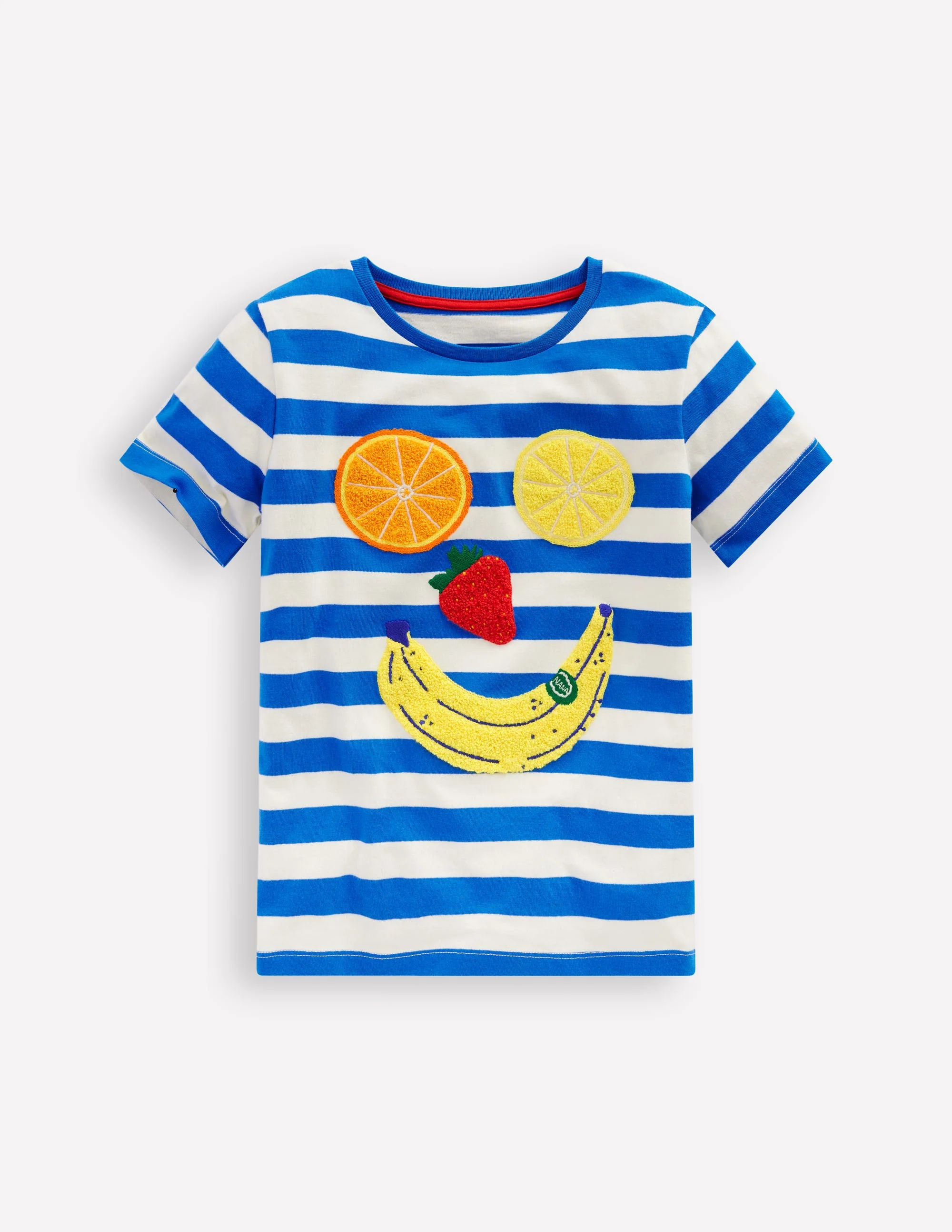 Bouclé-T-Shirt-Galerieblau/Naturweiß Fruchtgesicht - Image 4