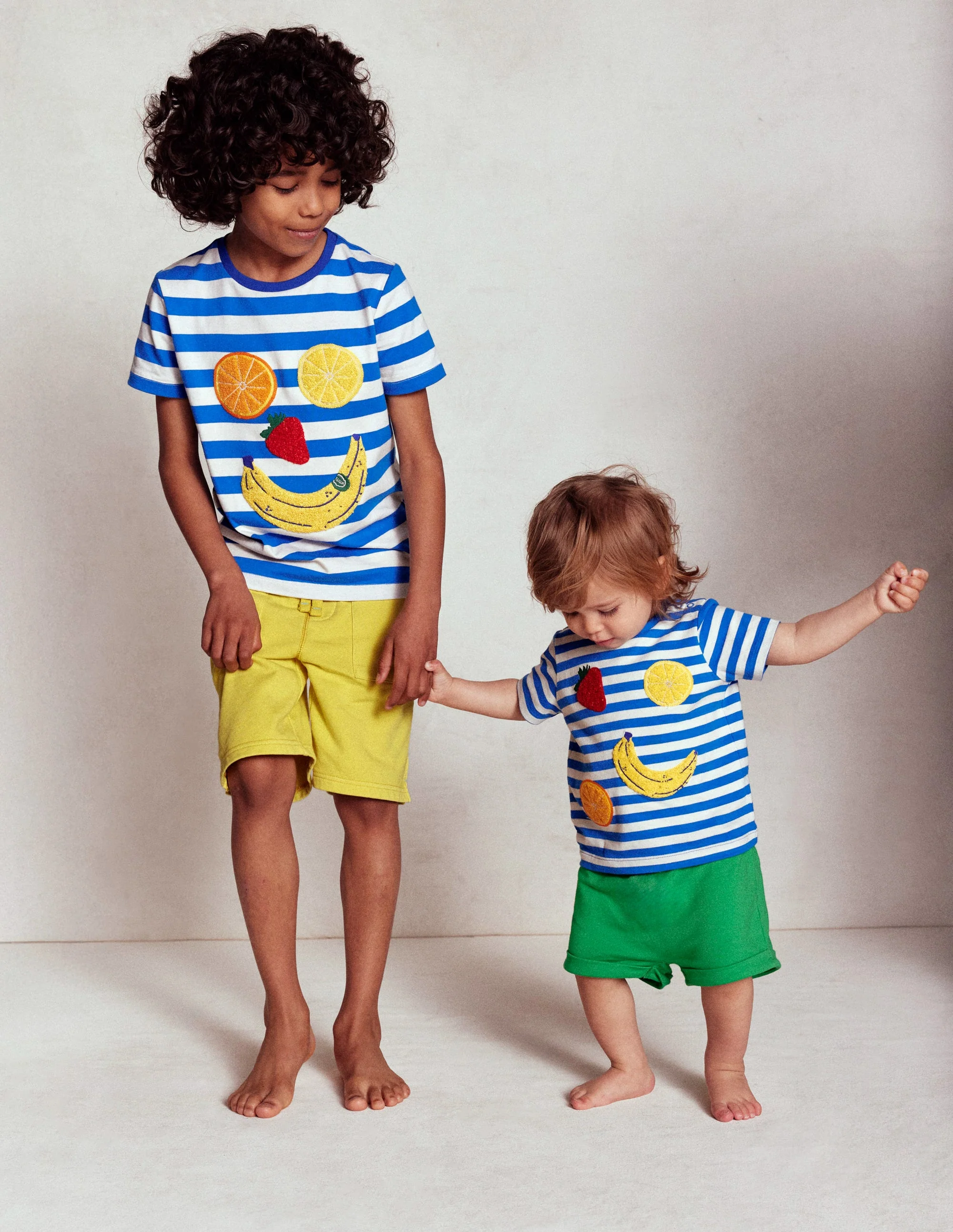 Bouclé-T-Shirt-Galerieblau/Naturweiß Fruchtgesicht - Image 7
