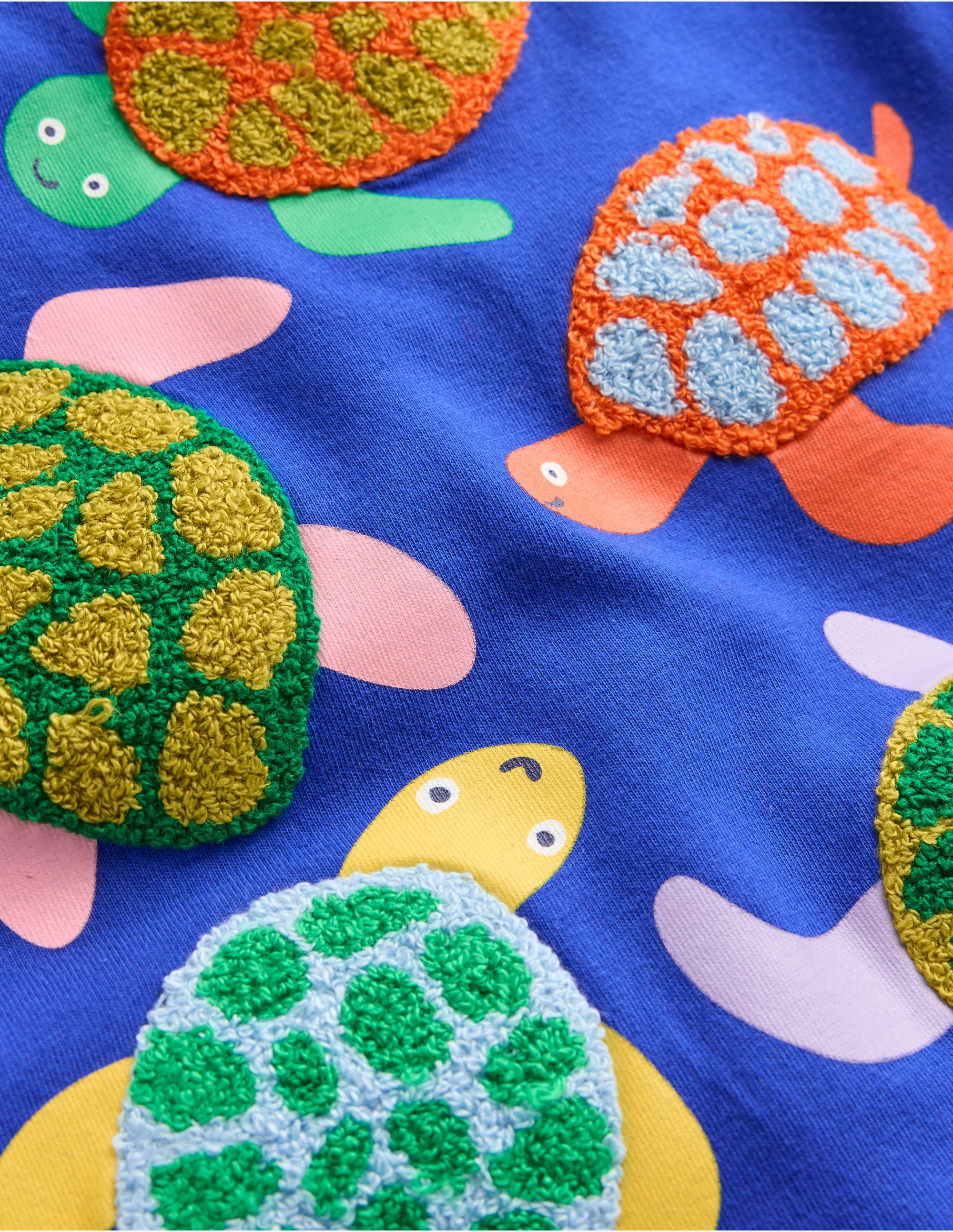 Bouclé-T-Shirt-Leuchtendes Blau Schildkröten - Image 3