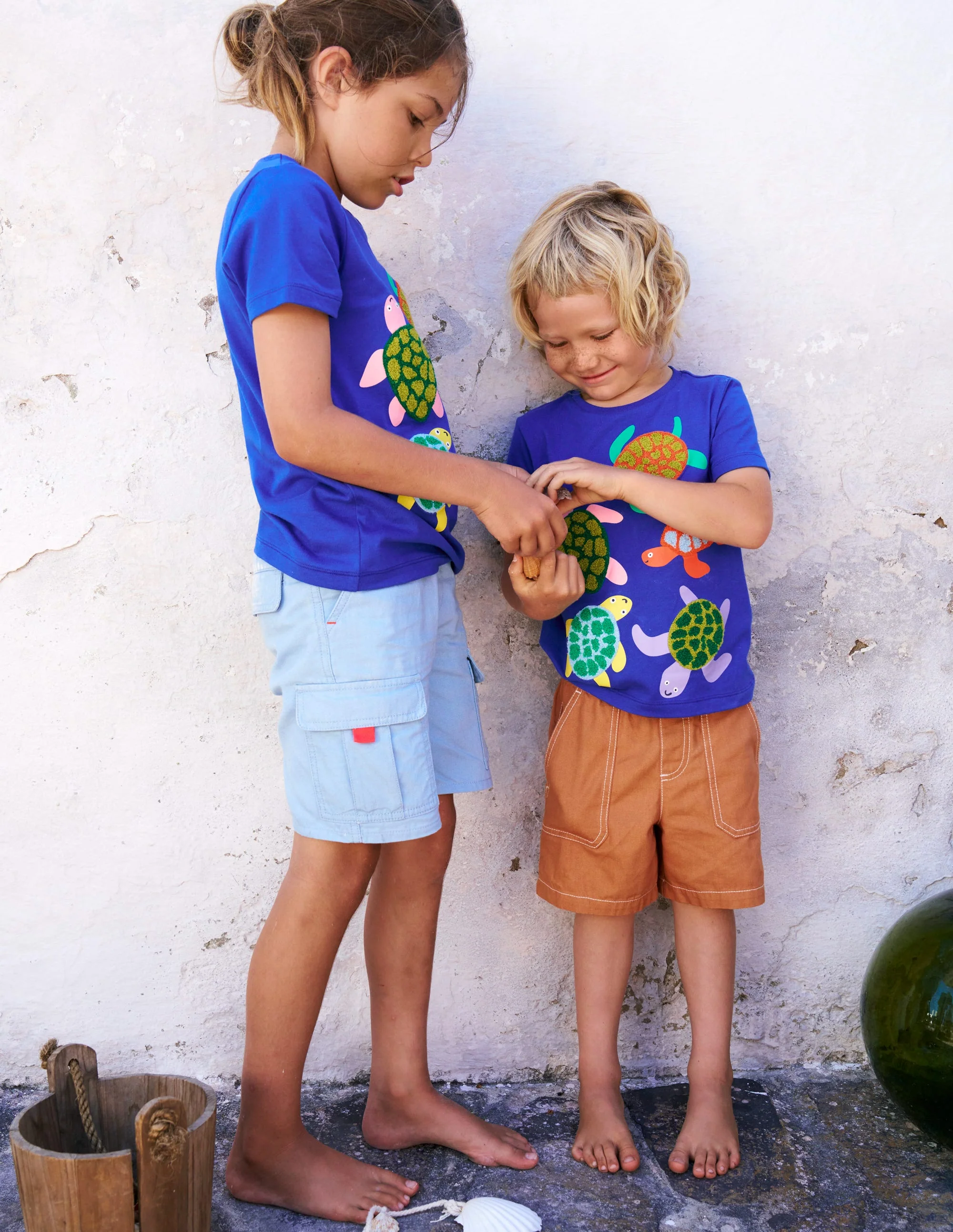Bouclé-T-Shirt-Leuchtendes Blau Schildkröten - Image 4