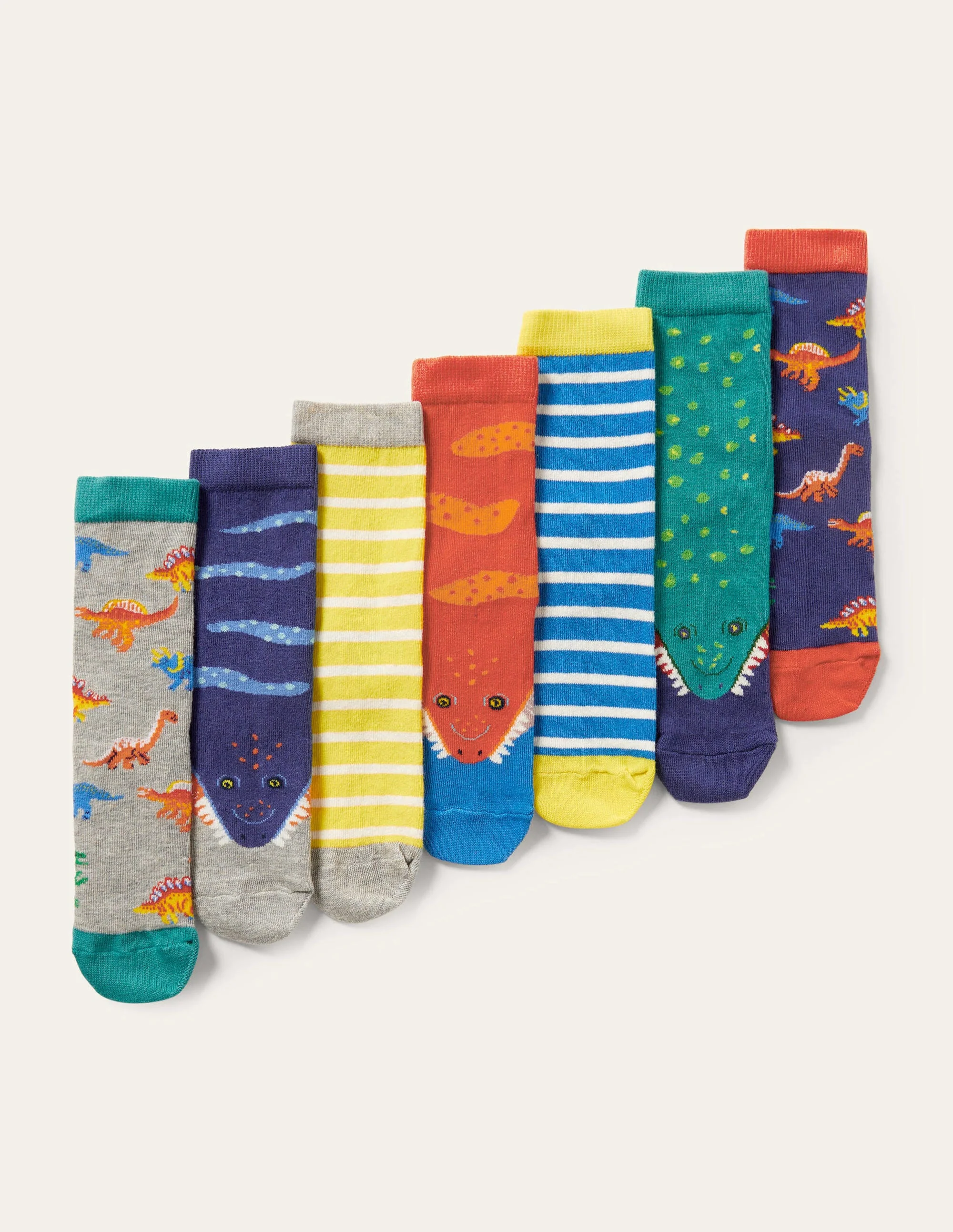 Box mit Socken im 7er-Pack-Bunt, Dinosaurier