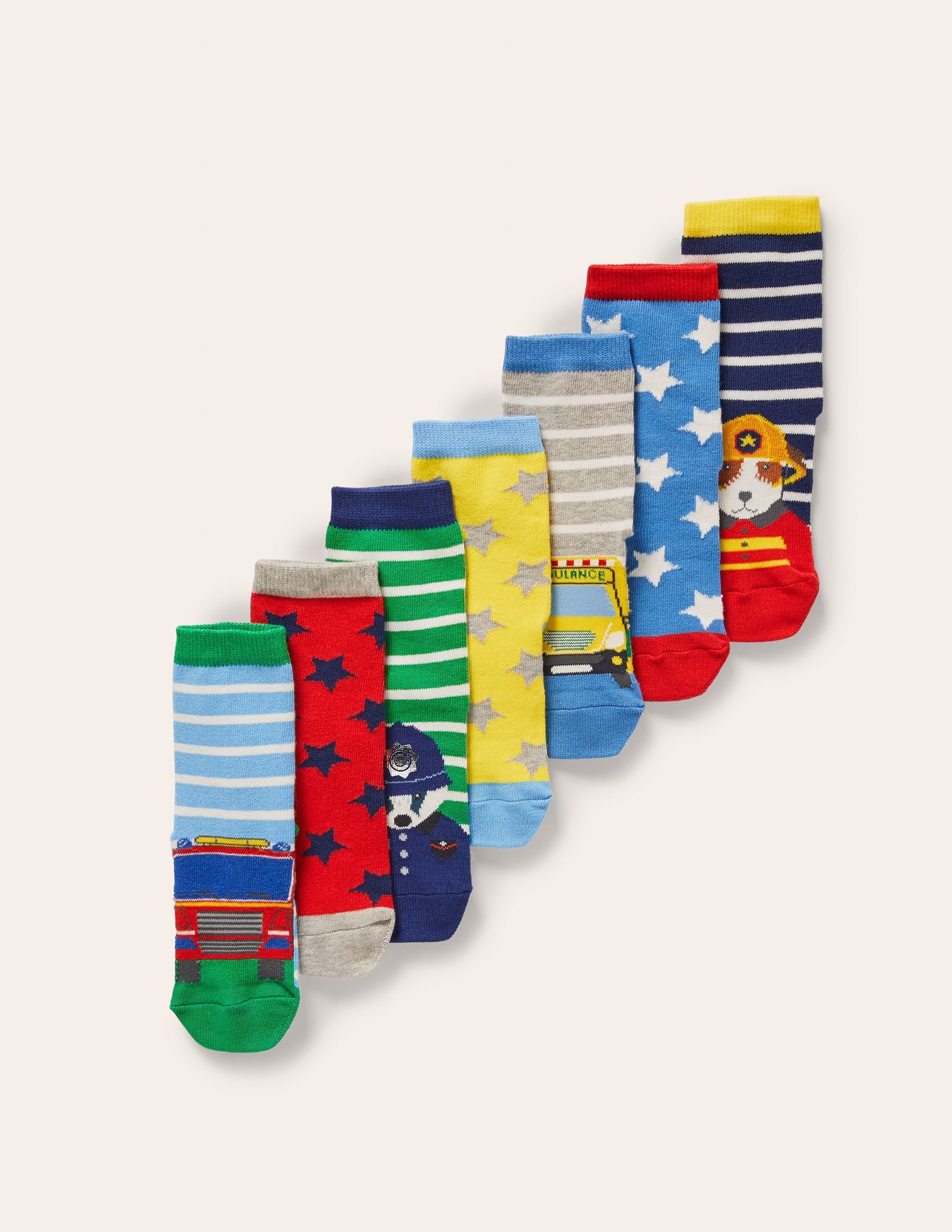 Box mit Socken im 7er-Pack-Bunt, Einsatzpersonal
