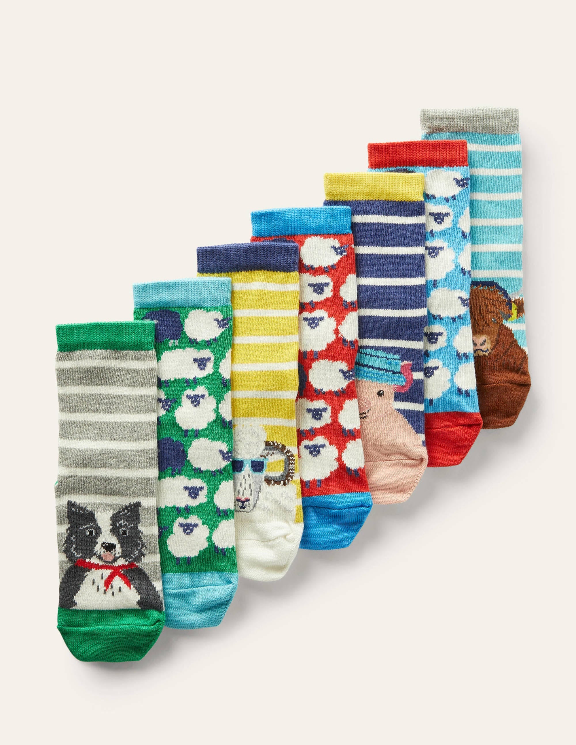 Box mit Socken im 7er-Pack-Mini-Schafe